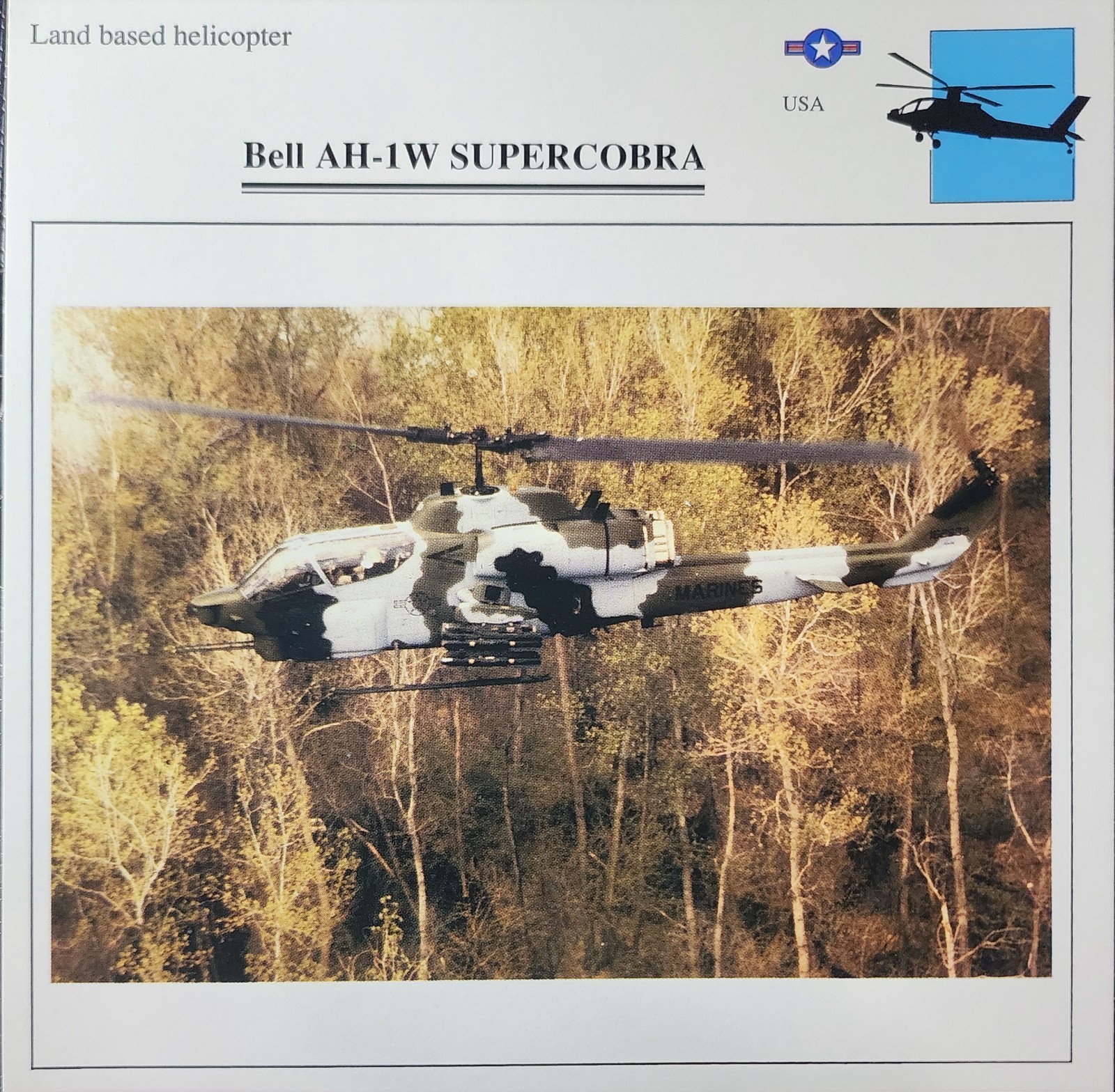 Bell Helicopter Picture Original Vtg Info Collector Card NOS