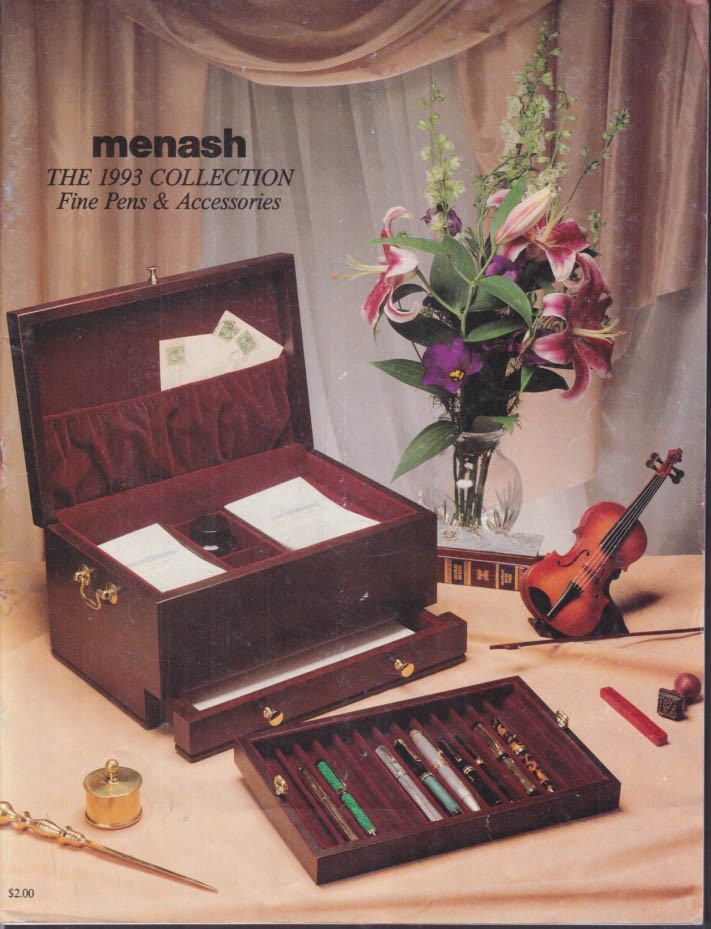 Menash Fine Pens & Accessories Catalog 1993 Mont Blanc Cartier DuPont &c
