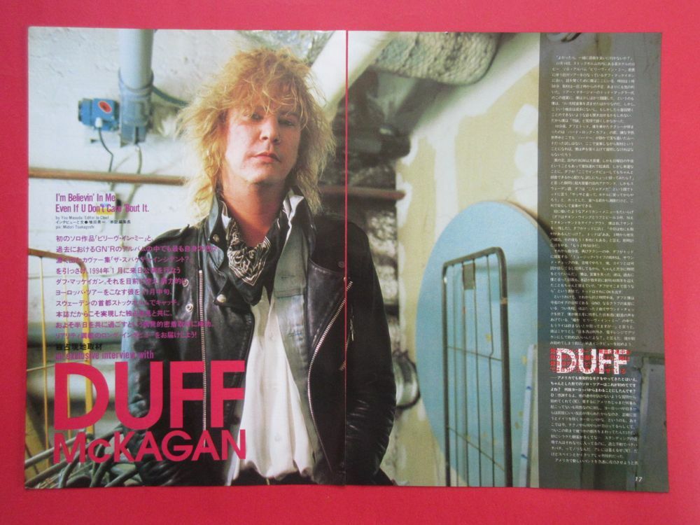 DUFF McKAGAN PEARL JAM 1994 CLIPPING JAPAN MAGAZINE ML 1J 10PAGE GUNS N’ ROSES