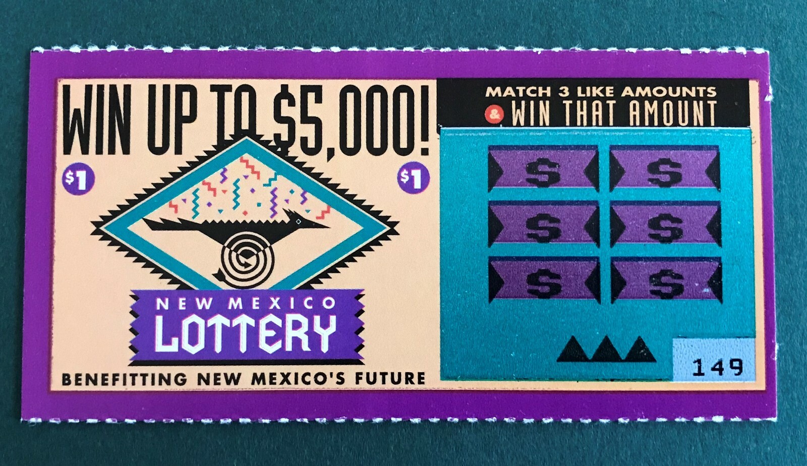 New Mexico First Instant Lottery Sample Ticket, issued in 1996