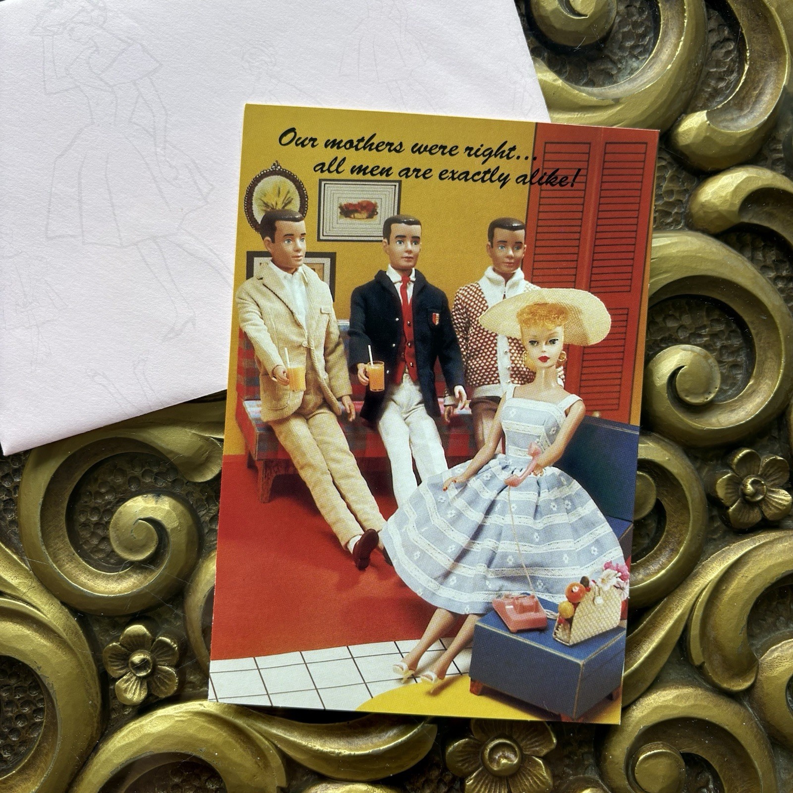 1994 Hallmark Barbie Doll Blank Note Cards “All Men Are Exactly Alike” & Barbies