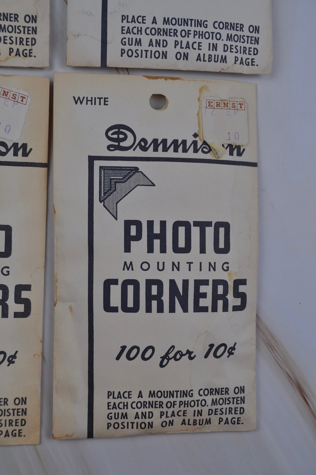 Vintage Dennison Photo Mounting Corners White Paper 400 Corners