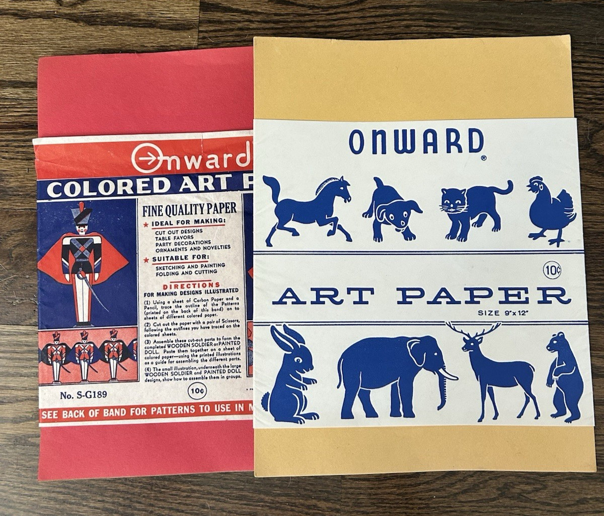 Vintage ‘30s ‘40s Onward Color Art Paper 9 X 12 10 Cents Complete 7 Sheets Each