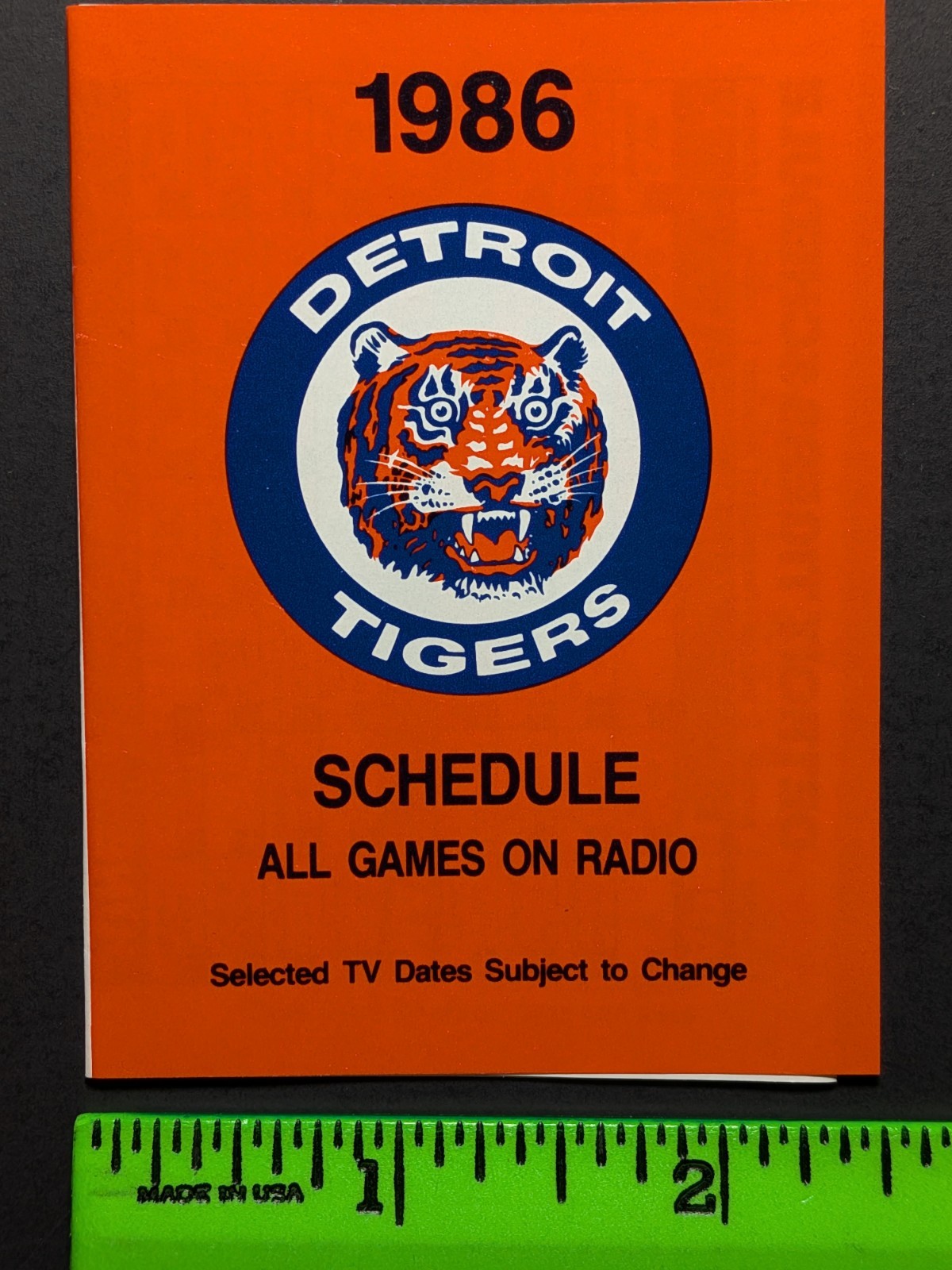 Detroit Tigers 1986 Baseball Foldout Pocket Schedule