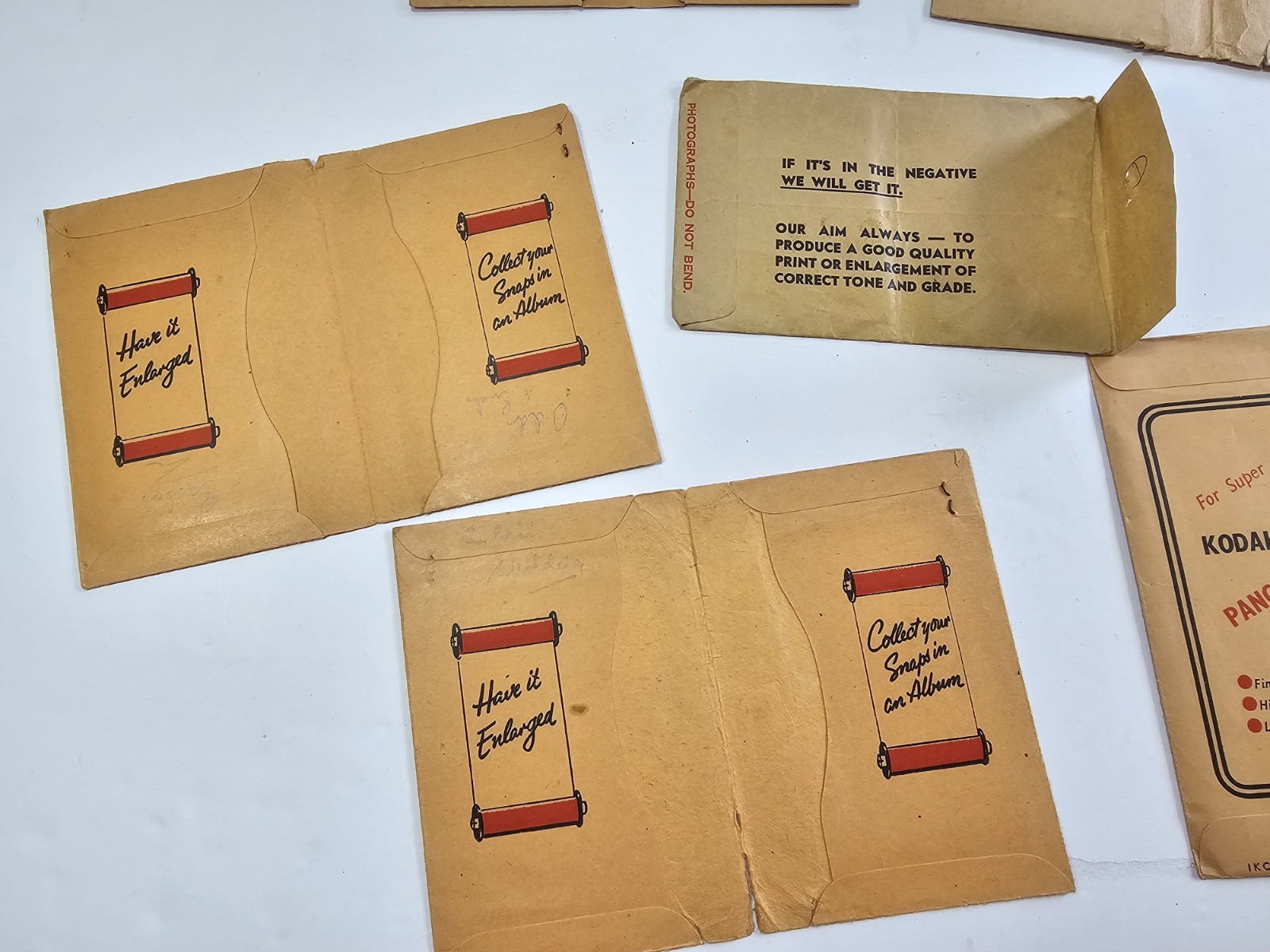 Vintage Kodak Velox Photographic Wallets Envelope Film Print Emphemera 1950s