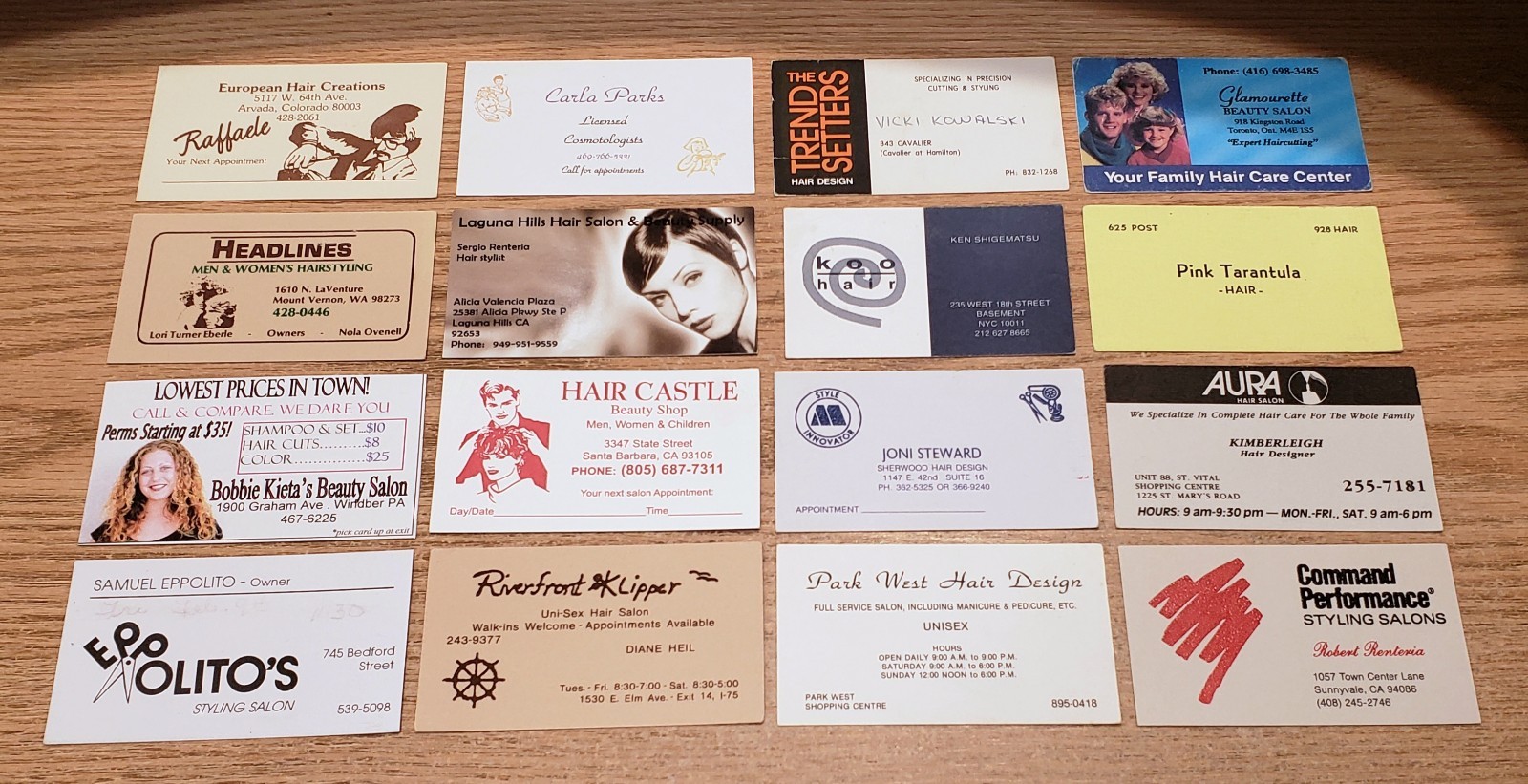 🔥LOT of 100 HAIR/BEAUTY Related BUSINESS CARDS for BUSINESS CARD COLLECTION L14