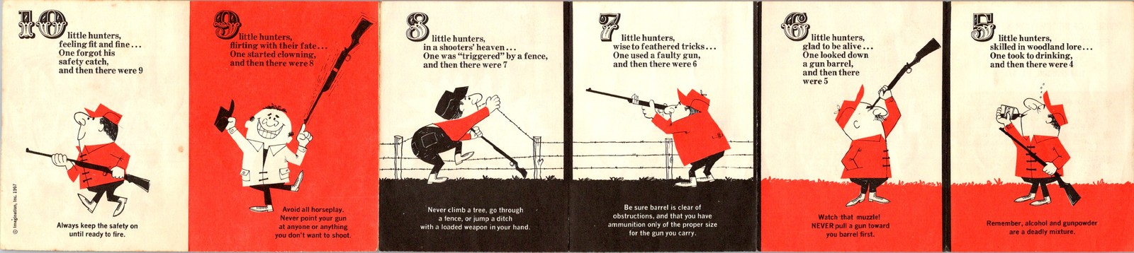 1967 PA Game Commission Hunting Safety Brochure Ten Little Hunters Rhyme
