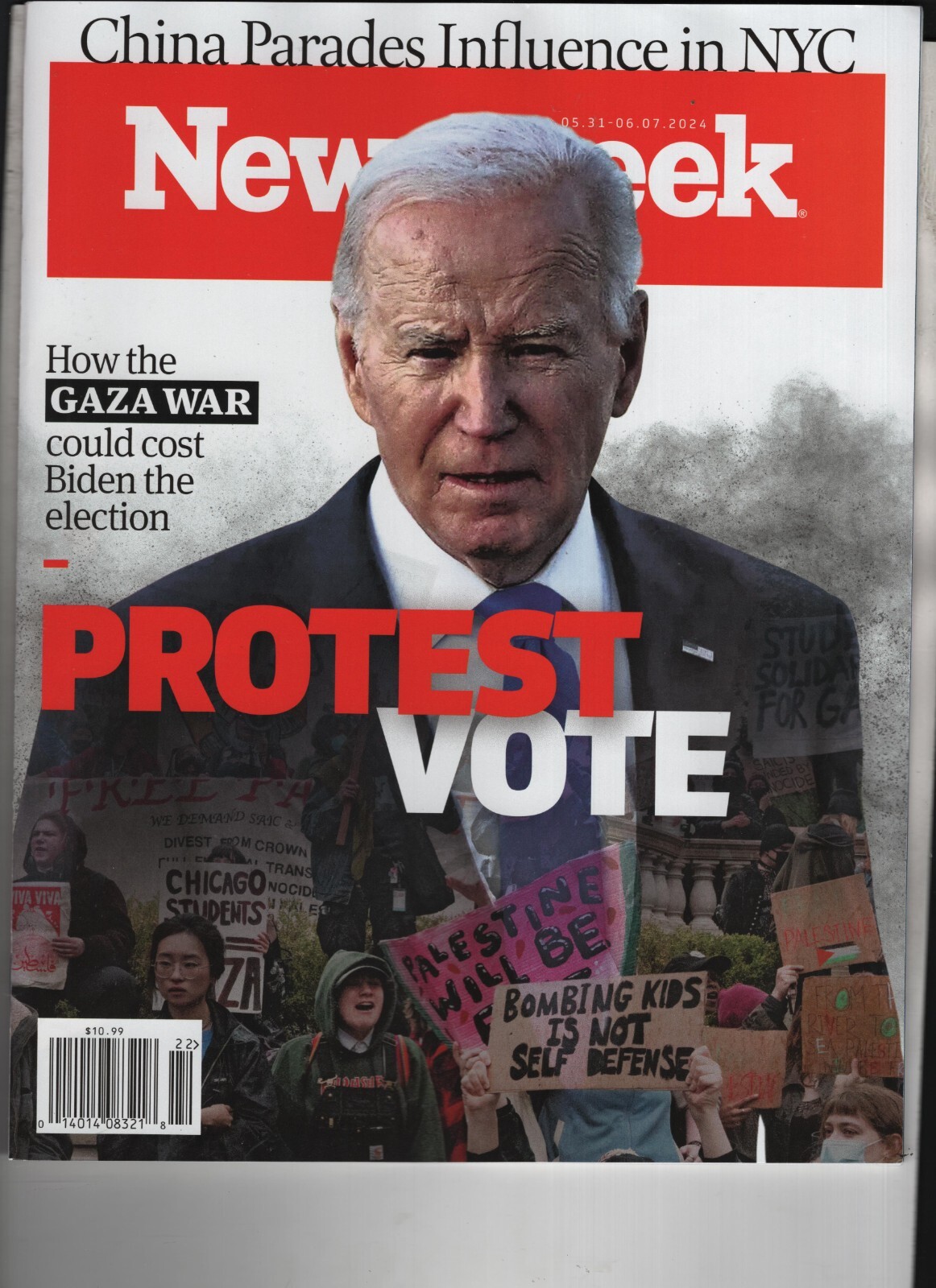 JOE BIDEN & GAZA WAR NEWSWEEK MAGAZINE MAY 31 2024 NO LABEL