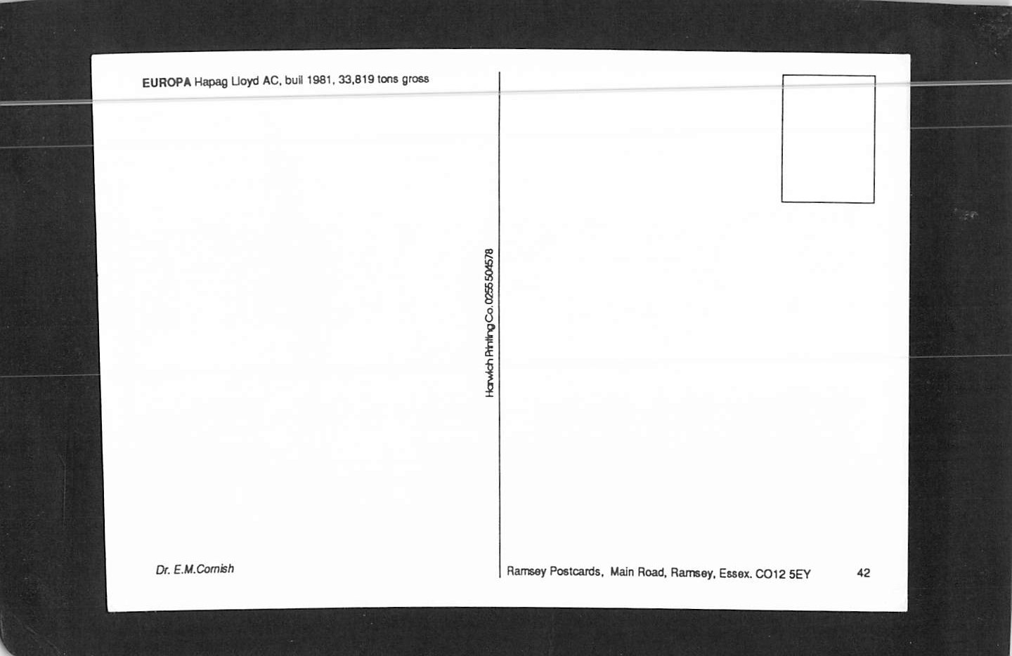 E4867 Transport Passenger Ship Europa postcard