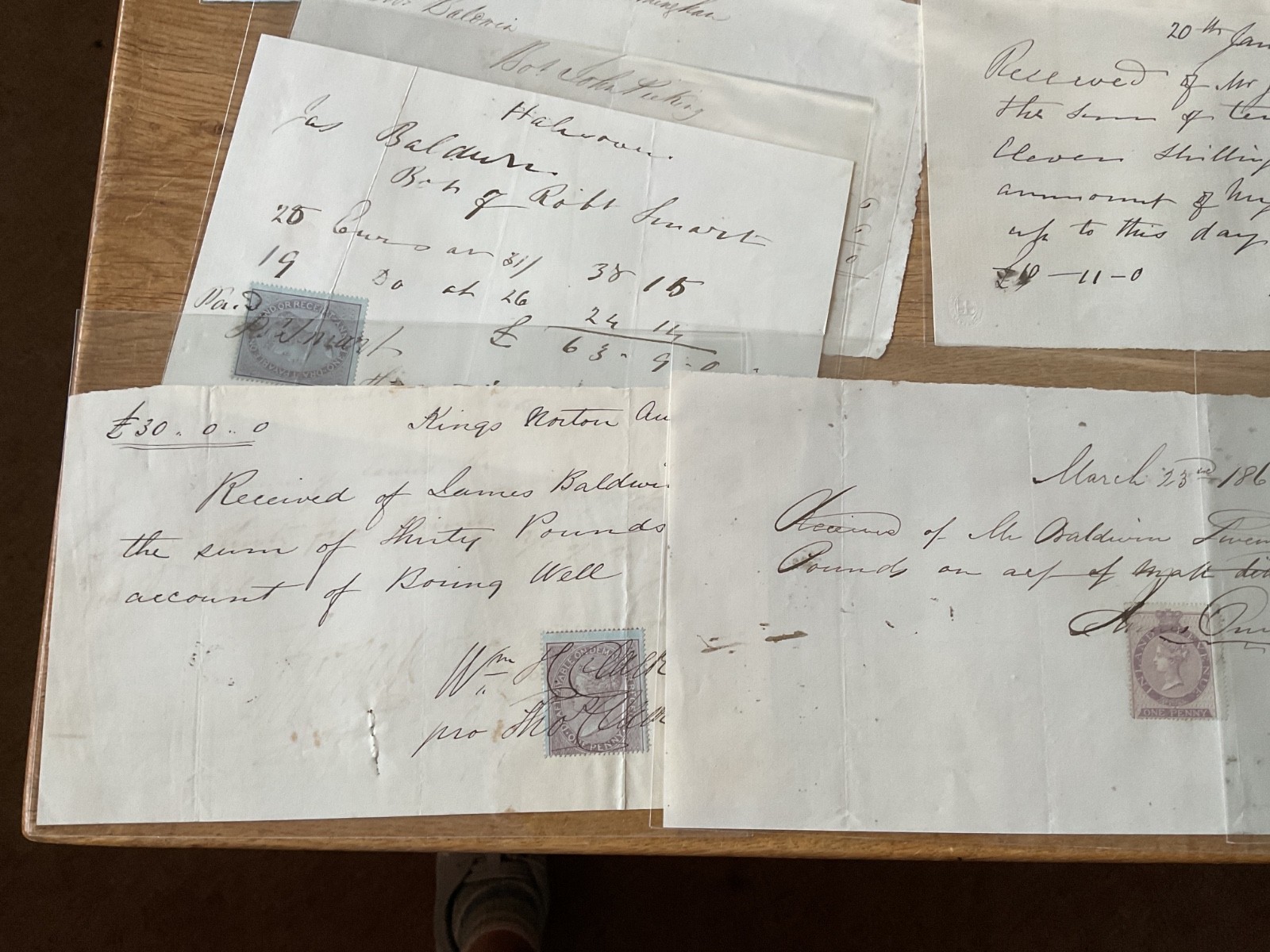 Baldwin British Industry 19th century 50+ receipt items