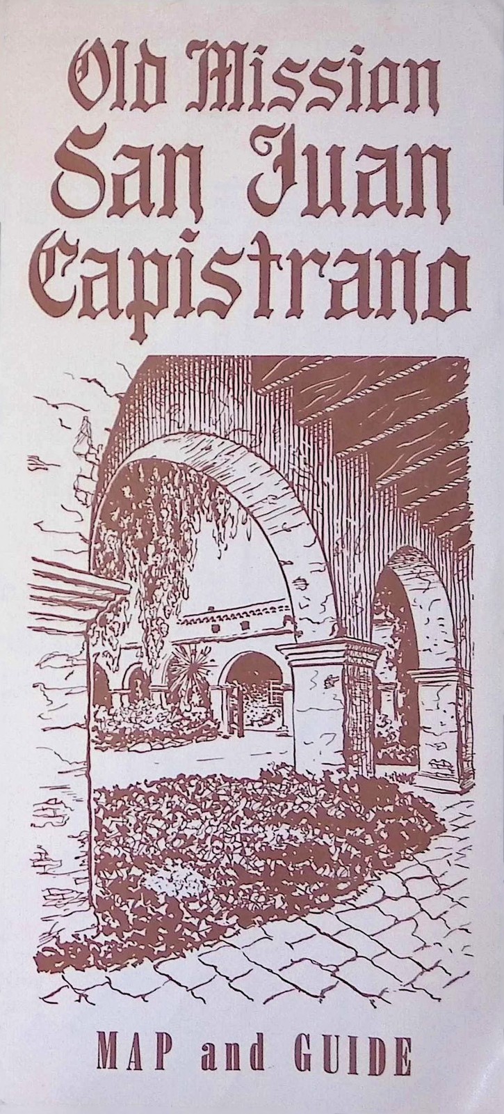 Old Mission San Juan Capistrano MAP GUIDE Pamphlet 1920s Orange County CA