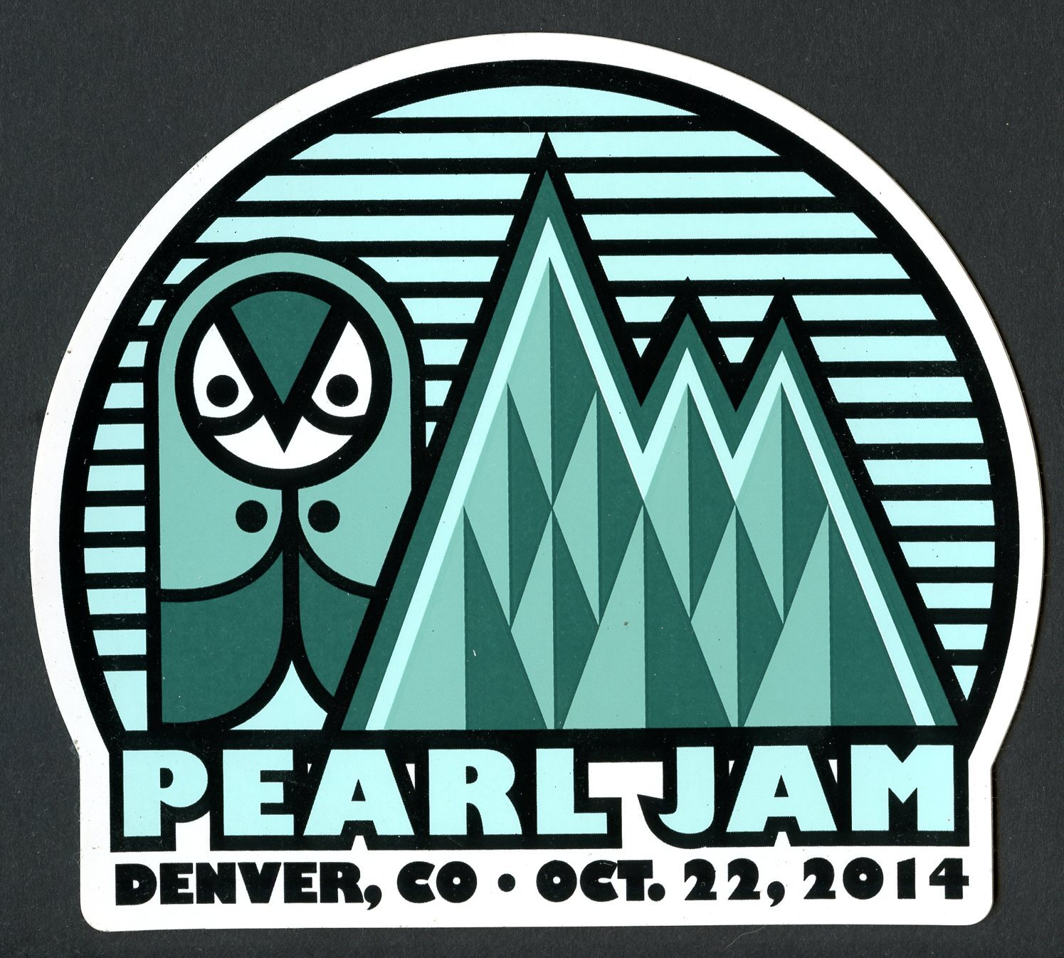 Pearl Jam Denver, CO 10/22/2014 Official LARGE Sticker Slap Dan Pendleton Pepsi