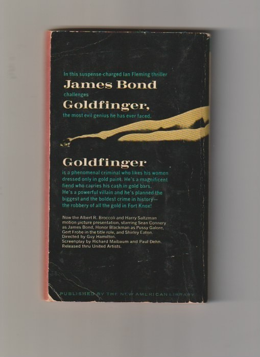 H978 J. Bond Goldfinger I. Fleming Movie Vintage Signet Paperback Book