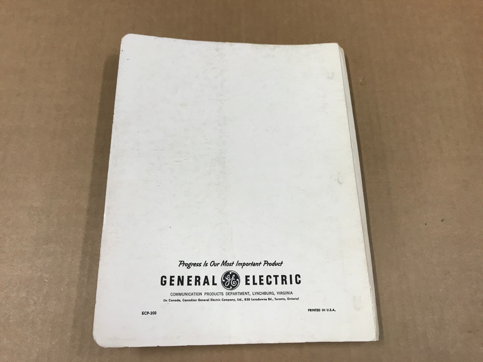 Vintage General Electric 2-Way Mobile Radio Instructions Manual EBI-41070D