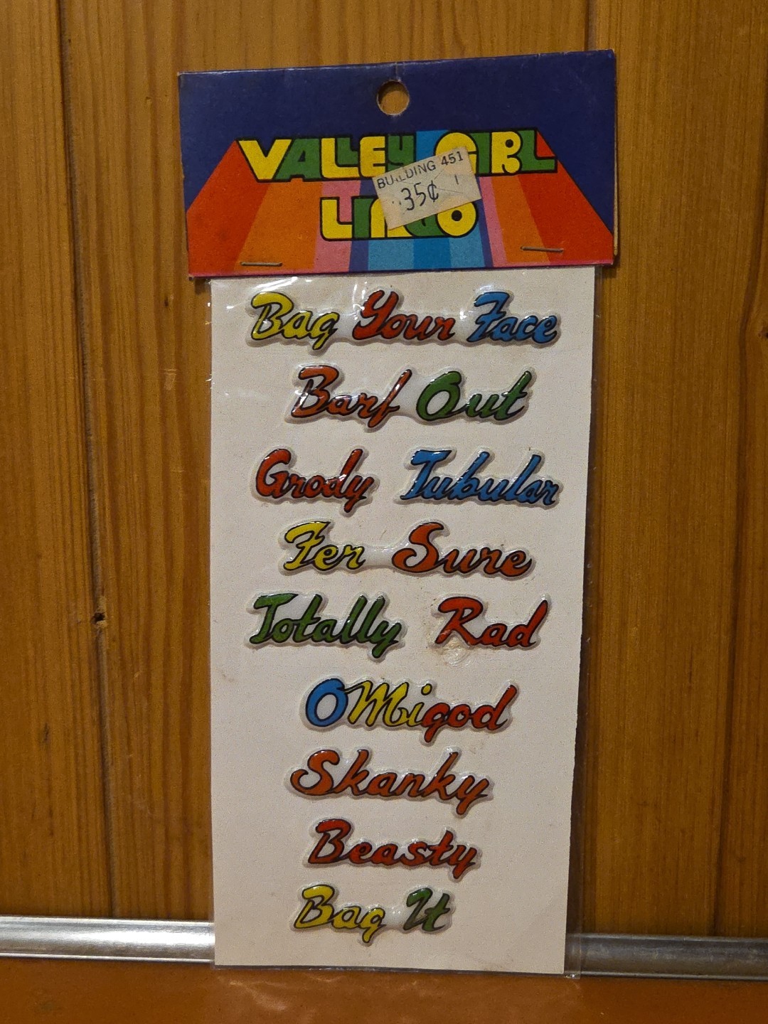 Vintage 80s VALLEY GIRL LINGO Sealed Deadstock NOS Pack Of 11 Slang 80s Stickers