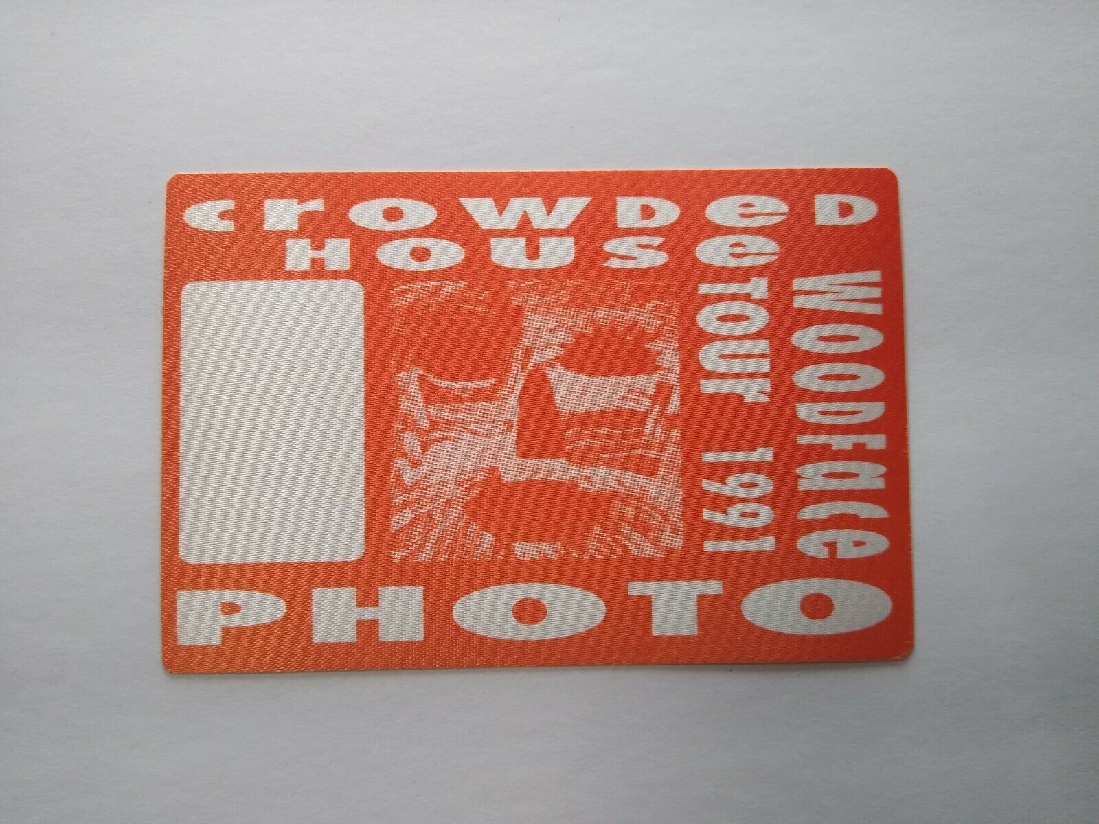 Crowded House Woodface Backstage Pass Original 1991 Split Enz New Wave Orange