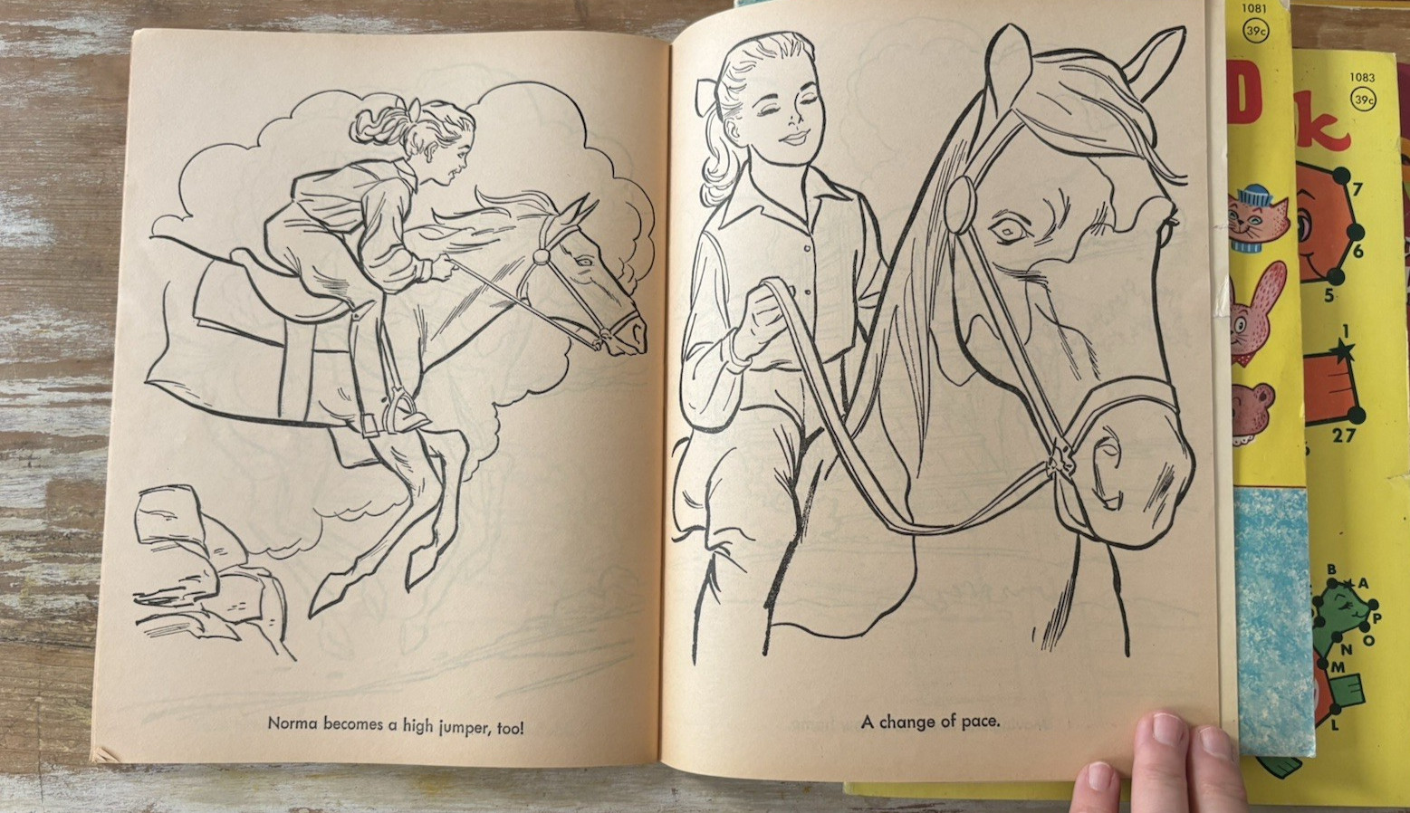Vintage lot childs coloring & activity books 1960’s 1970’s dot crossword horses