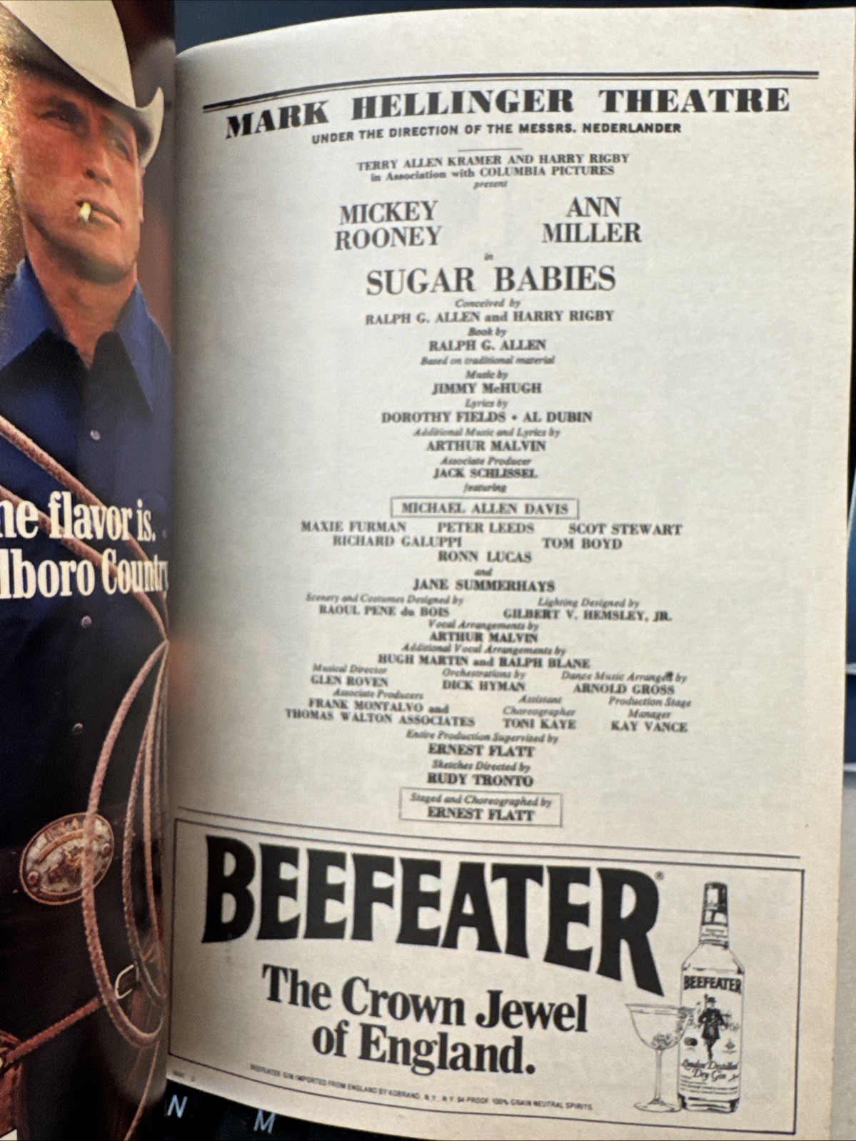 Sugar Babies – Broadway Playbill – May 1982 – Mickey Rooney, Ann Miller