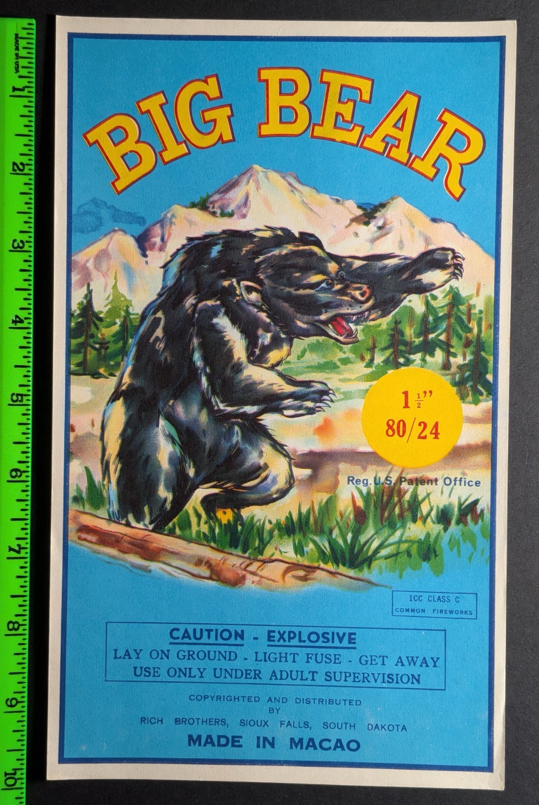 Big Bear 1970s Crackers Label