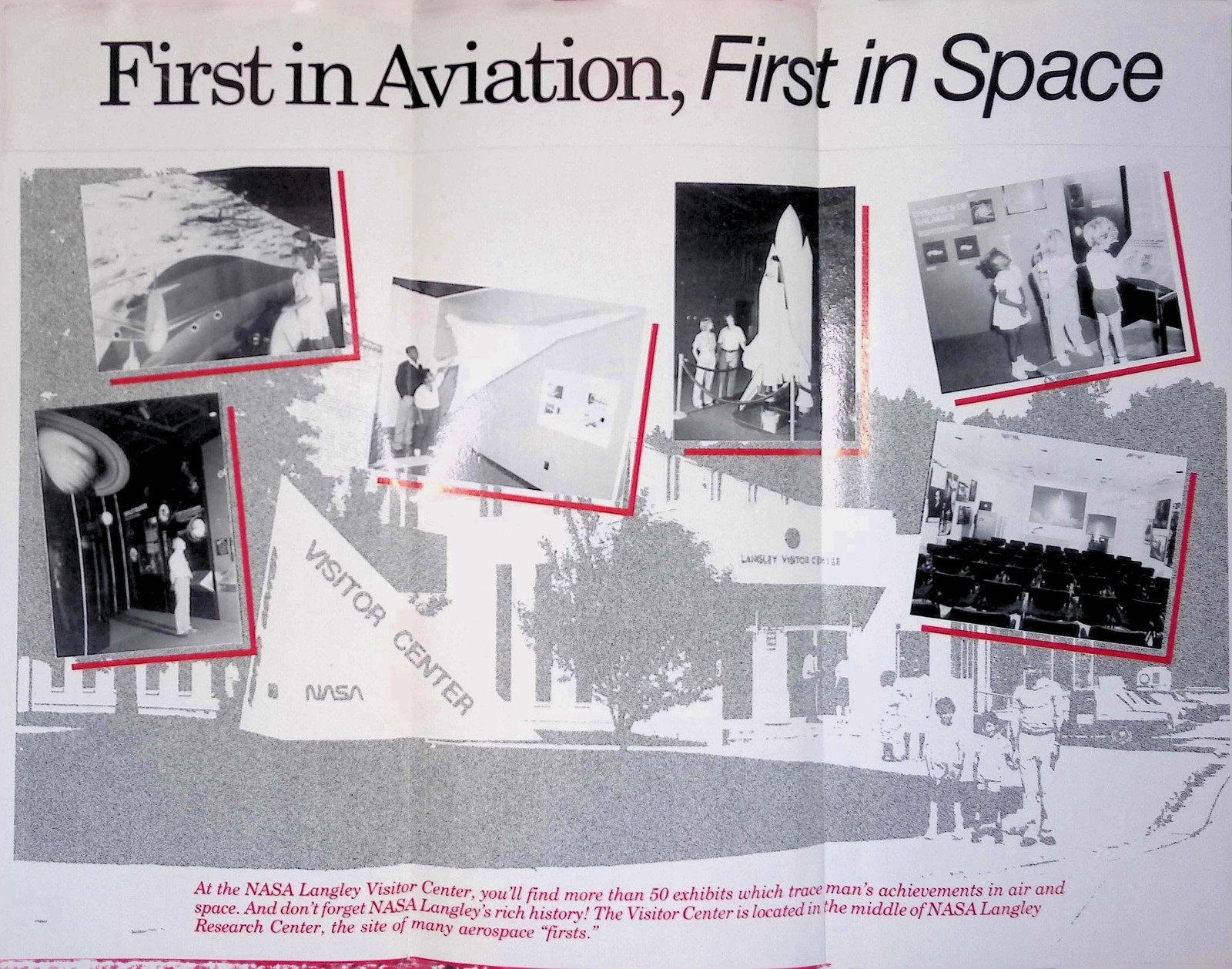 NASA Langley Visitor Guide Brochure c.1982 Worm Logo Atlas Centaur Rocket