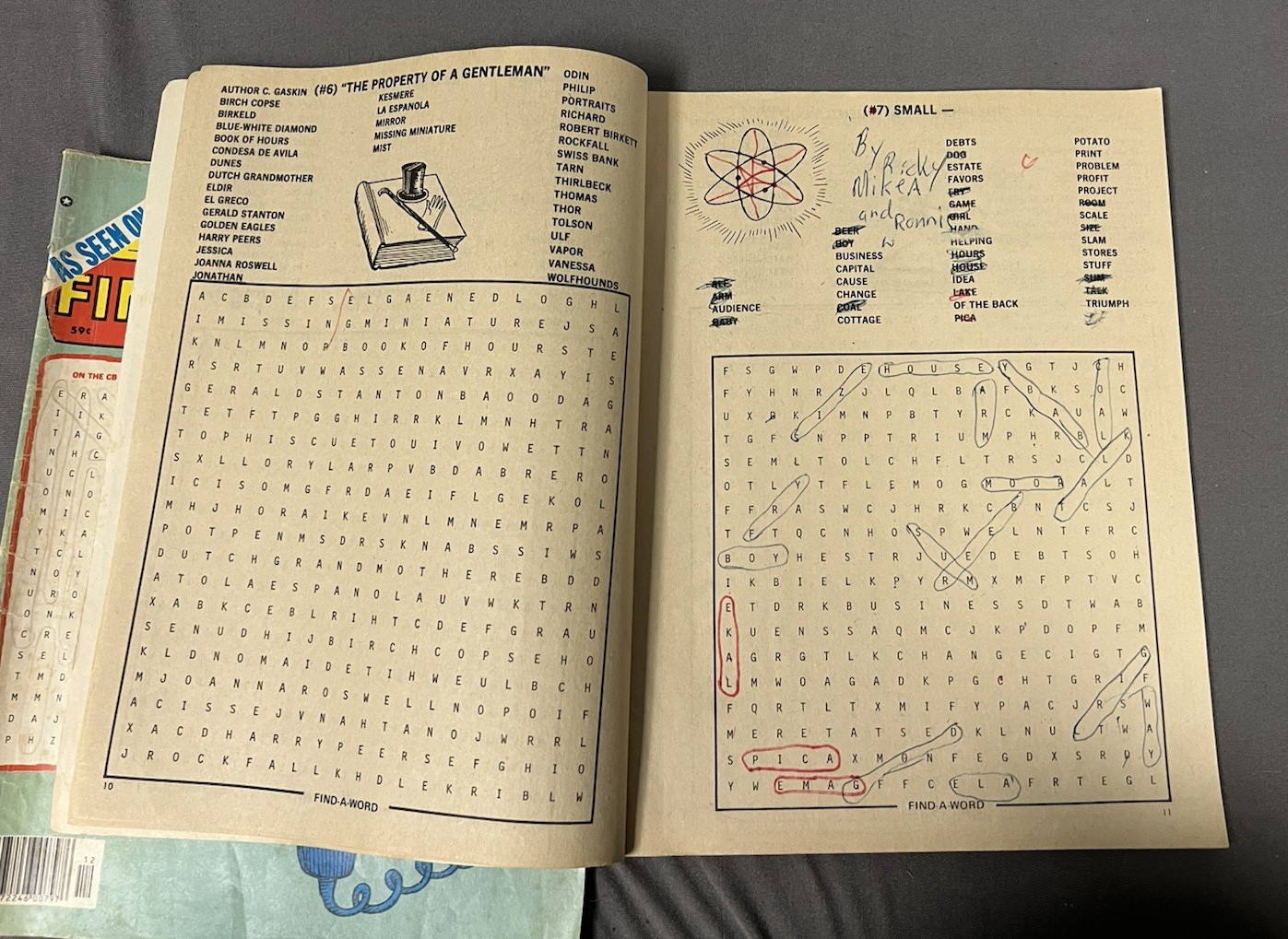 Vintage 1970s Puzzle Book Find-a-Word word find puzzle lot 1974 partially marked