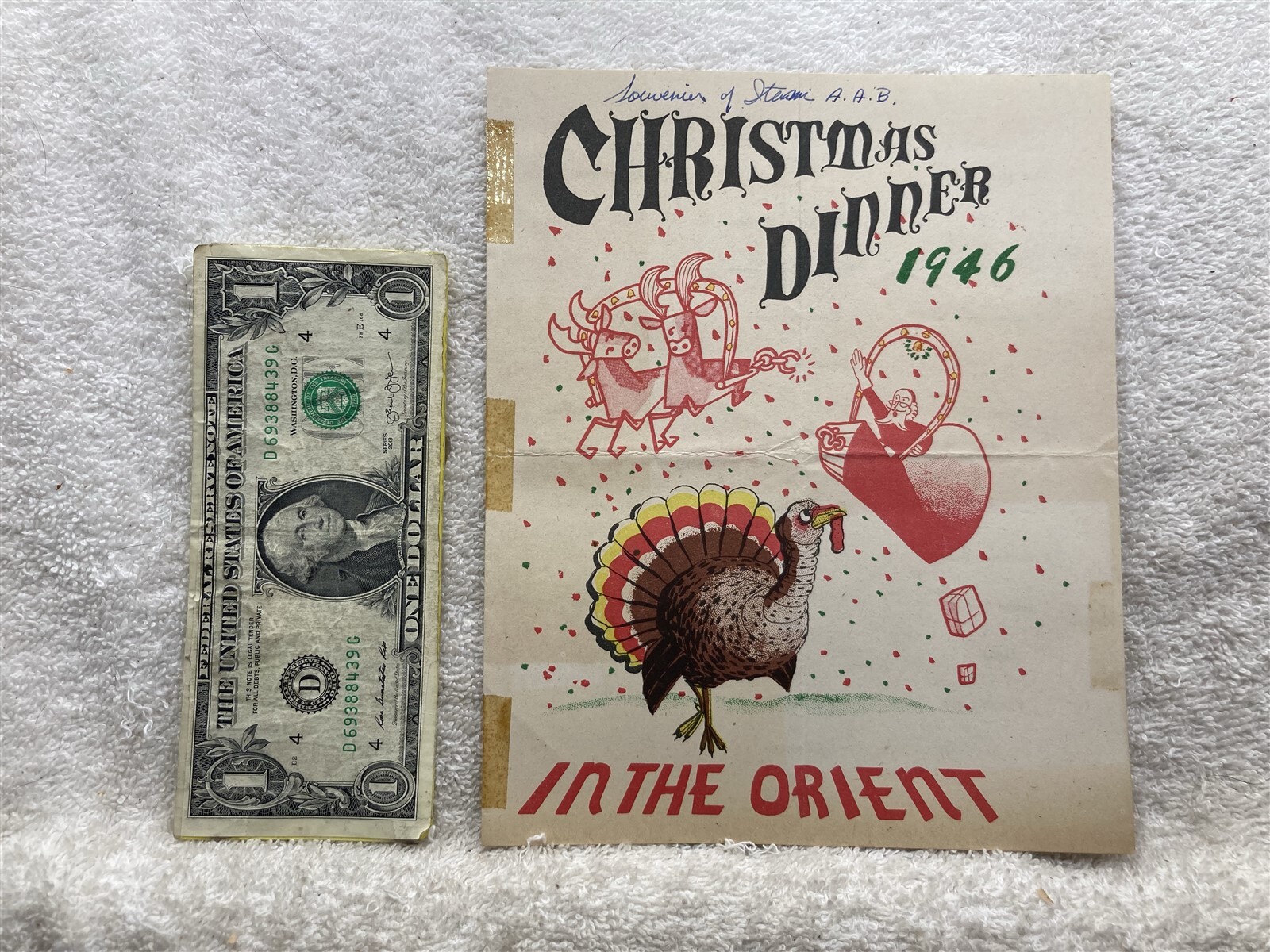 1946 Christmas Dinner Army Air Force Base Unknown Location Korean War Vtg