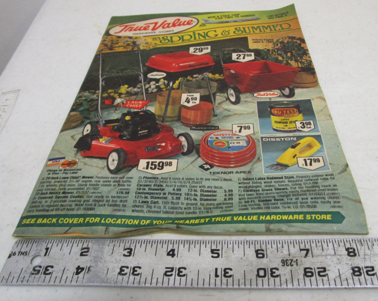 1983 VINTAGE 1980’s TRUE VALUE HARDWARE STORE SPRING & SUMMER SALES CATALOG