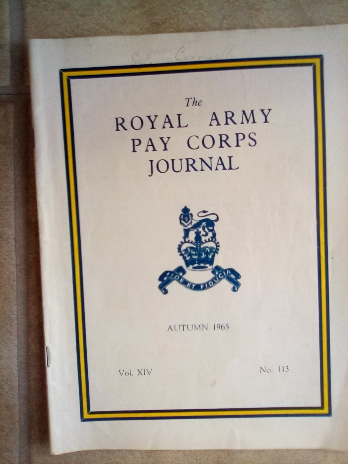The Royal Army Pay Corps Journal Army Magazine. Autumn 1965 .Vol XIV.