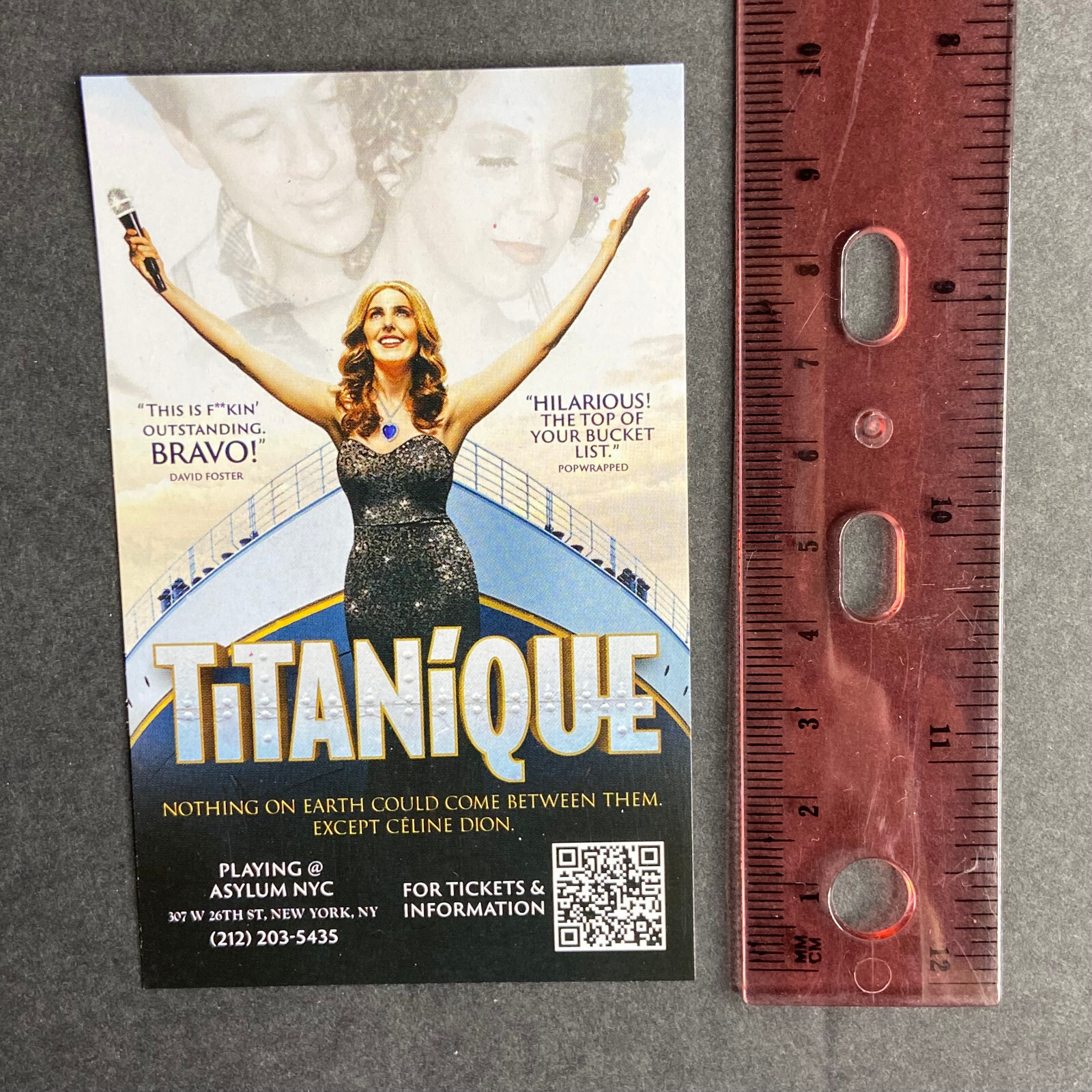 Titanique Celine Dion Promo Ad Flyer Handbill Pocket NYC New York City Broadway