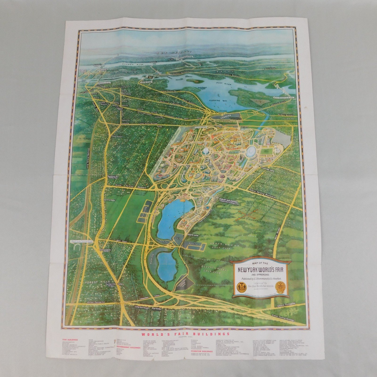 Vintage 1939 Map of The New York World’s Fair Transit Map of Greater New York