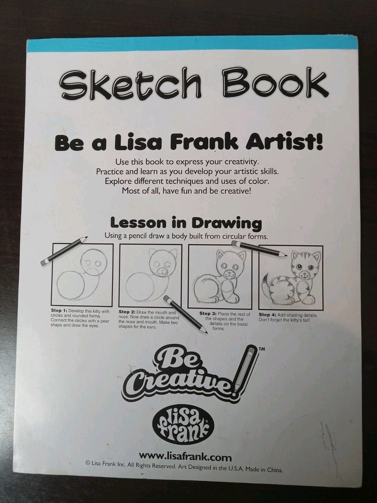 Lisa Frank Angel Kitty Sketch Book Tear And Share Pages Kitten Cat 90s Colorful