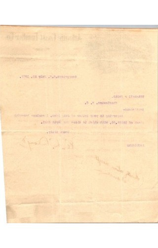 1903 Atlantic Coast Lumber Co. Letter Georgetown SC Timber Industry Ephemera