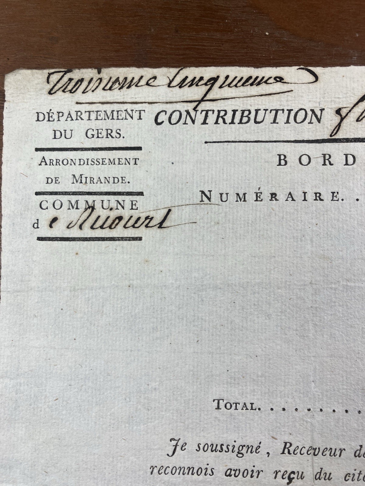 Daroux At Ricourt In 1796 Mirande Gers French Revolution Tax Contribution