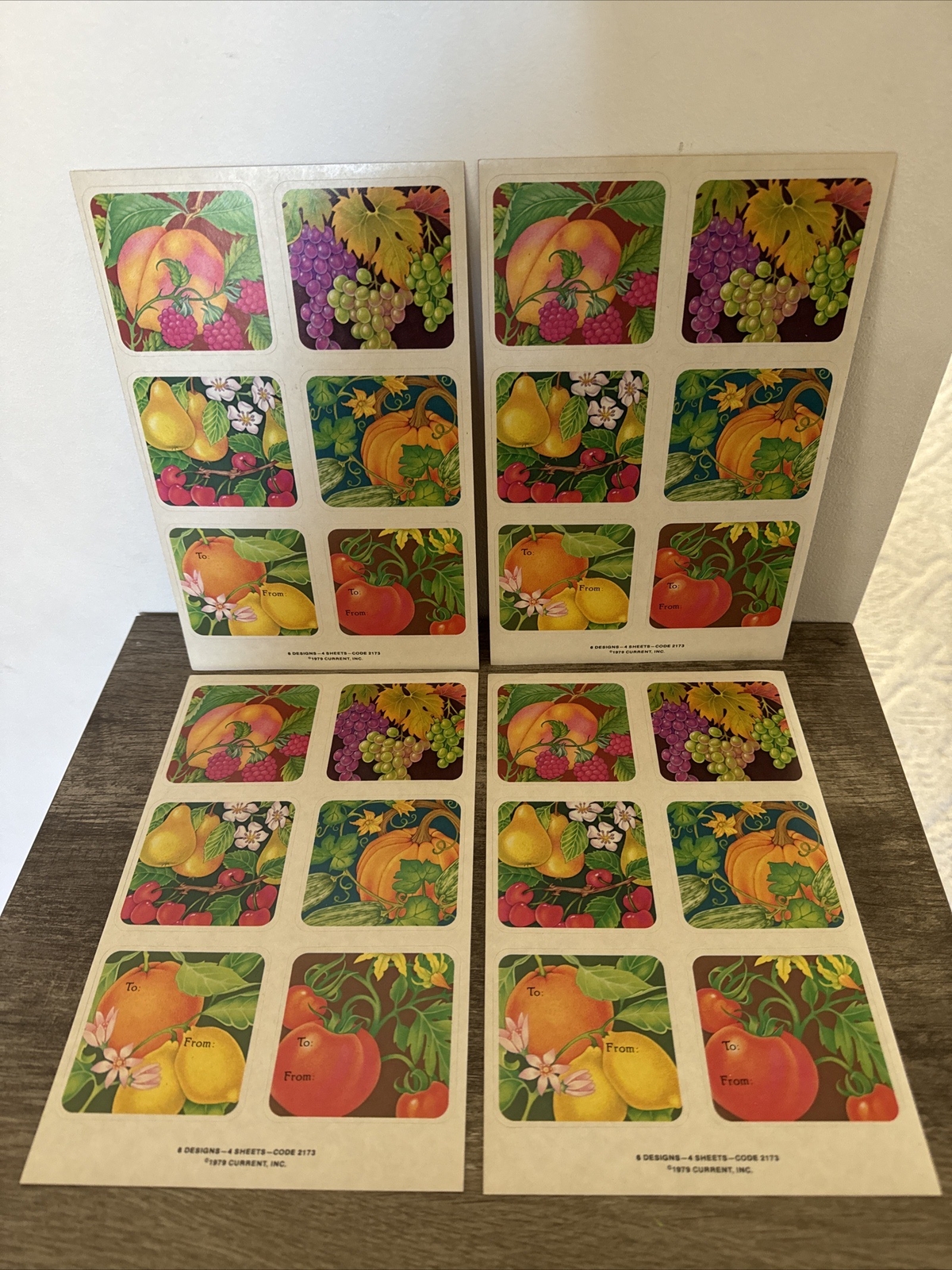 1979 Stickers by Current, Inc Fruits & Vegetable To From Tags Labels 24 free s/h