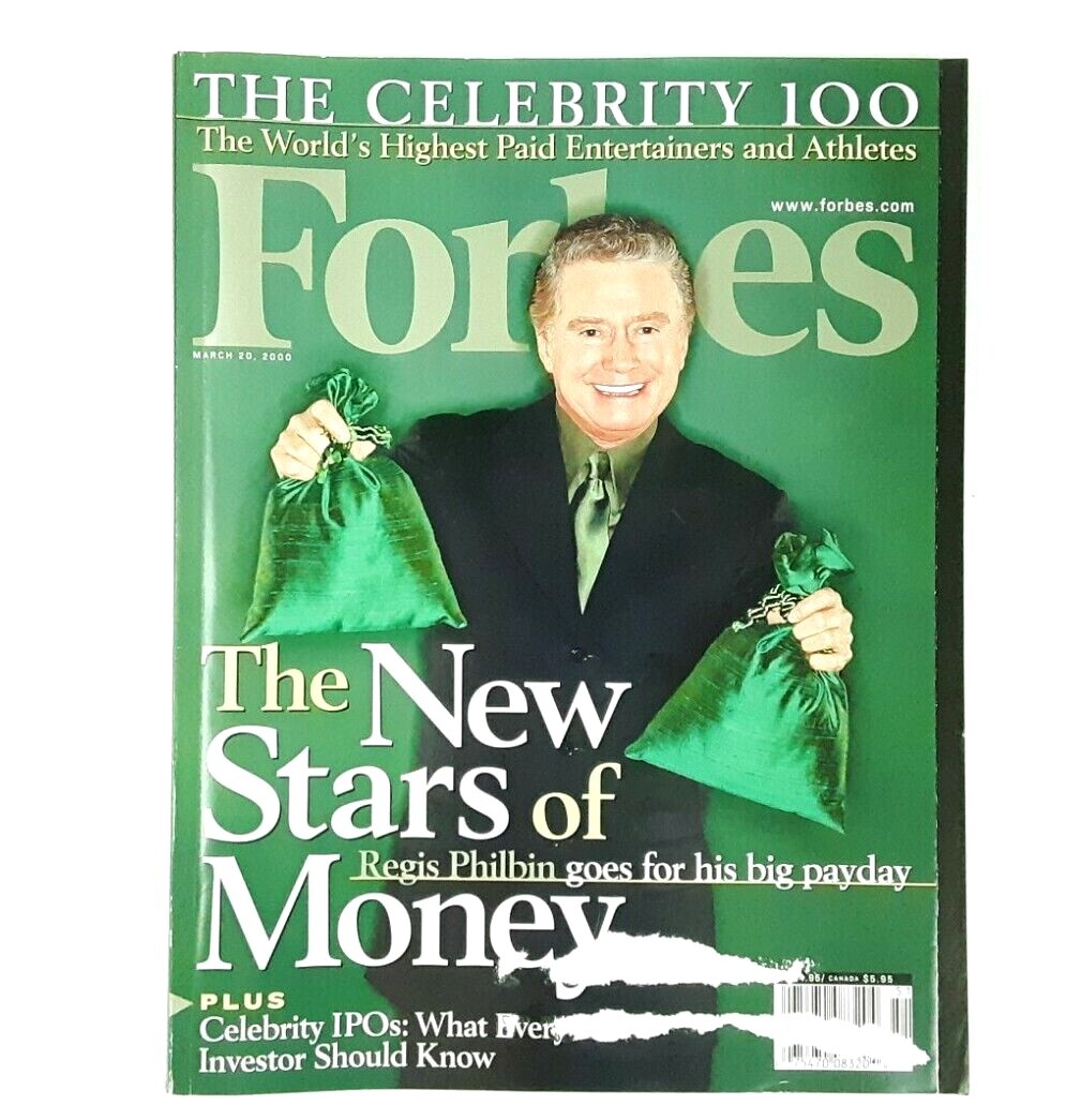 Vintage Forbes March 2000 Magazine The New Stars of Money – Regis Philbin