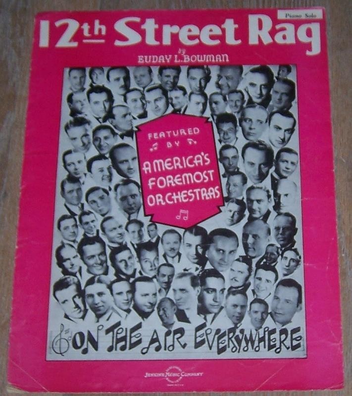 12th Street Rag Piano Solo On Air Everywhere 1919 Vintage Sheet Music
