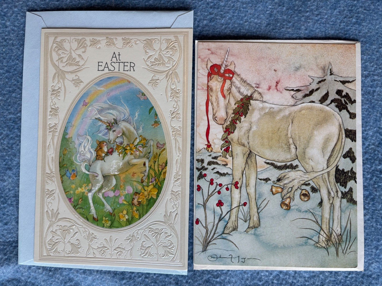 Lot of 13 Assorted Unicorn Greeting Cards, Unused Unsigned with Envelopes