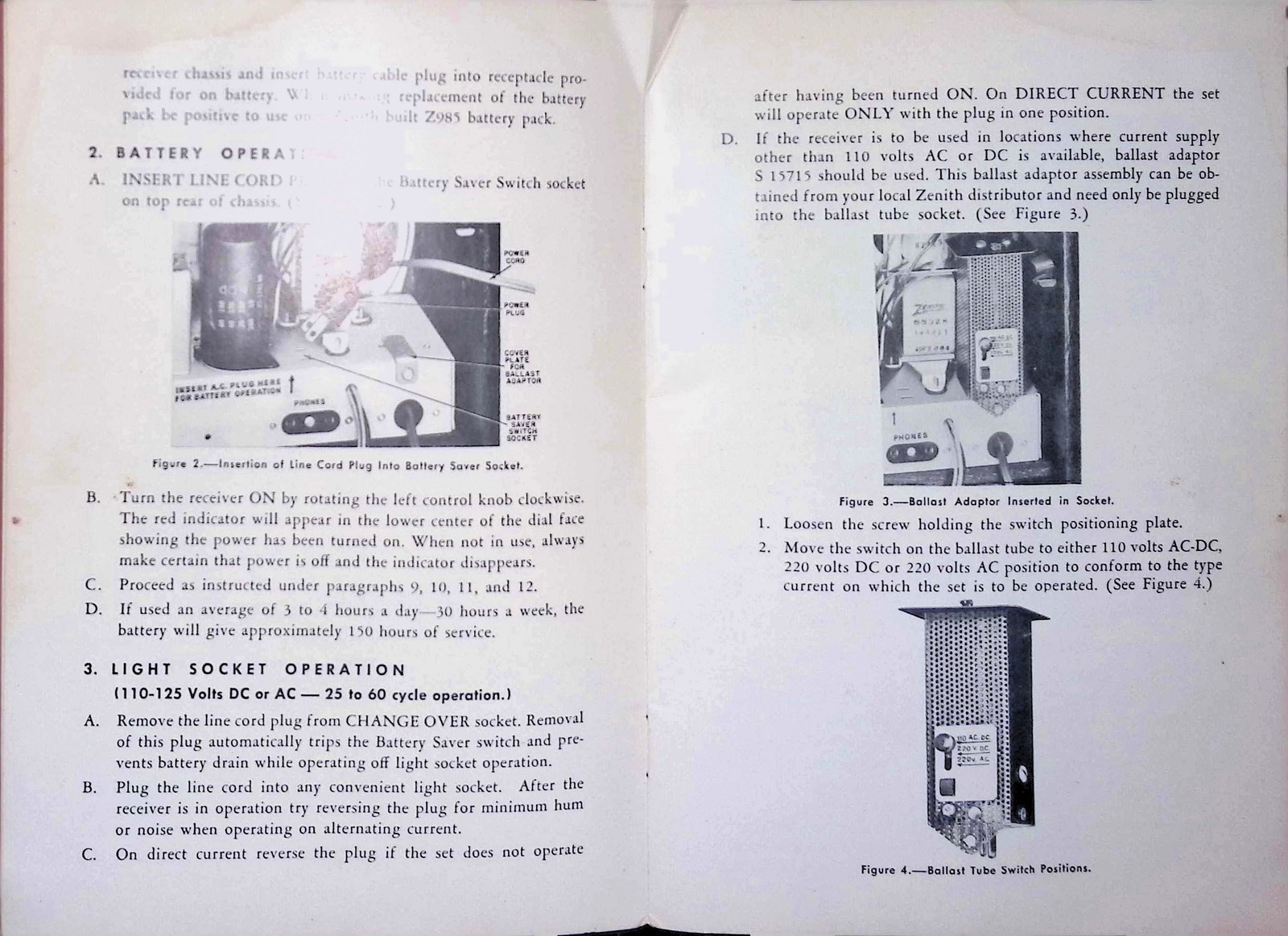 Zenith Trans-Oceanic G500 5G40 Operating Guide c1950 Shortwave Radio