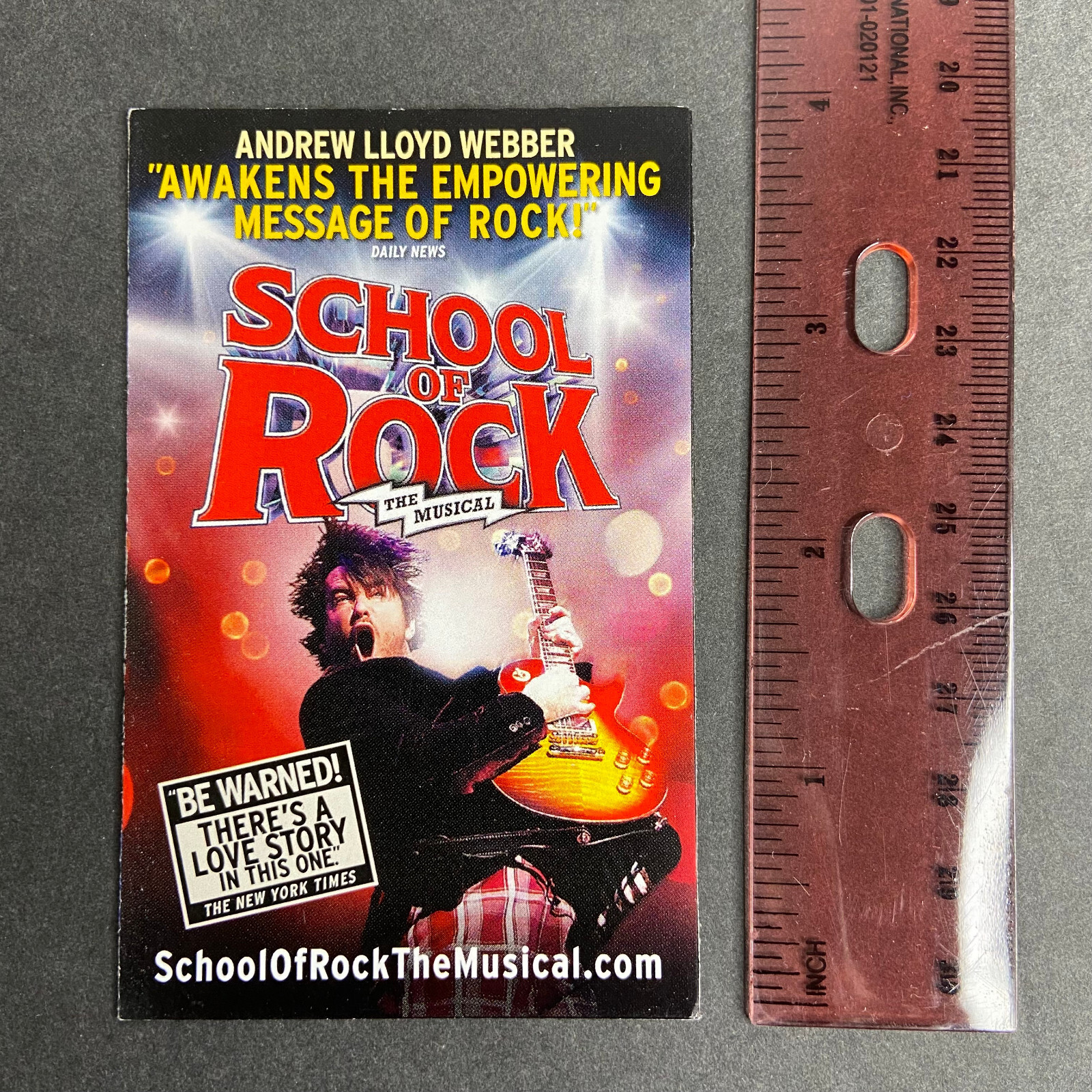 School of Rock Musical Promo Ad Flyer Handbill Pocket New York City Broadway