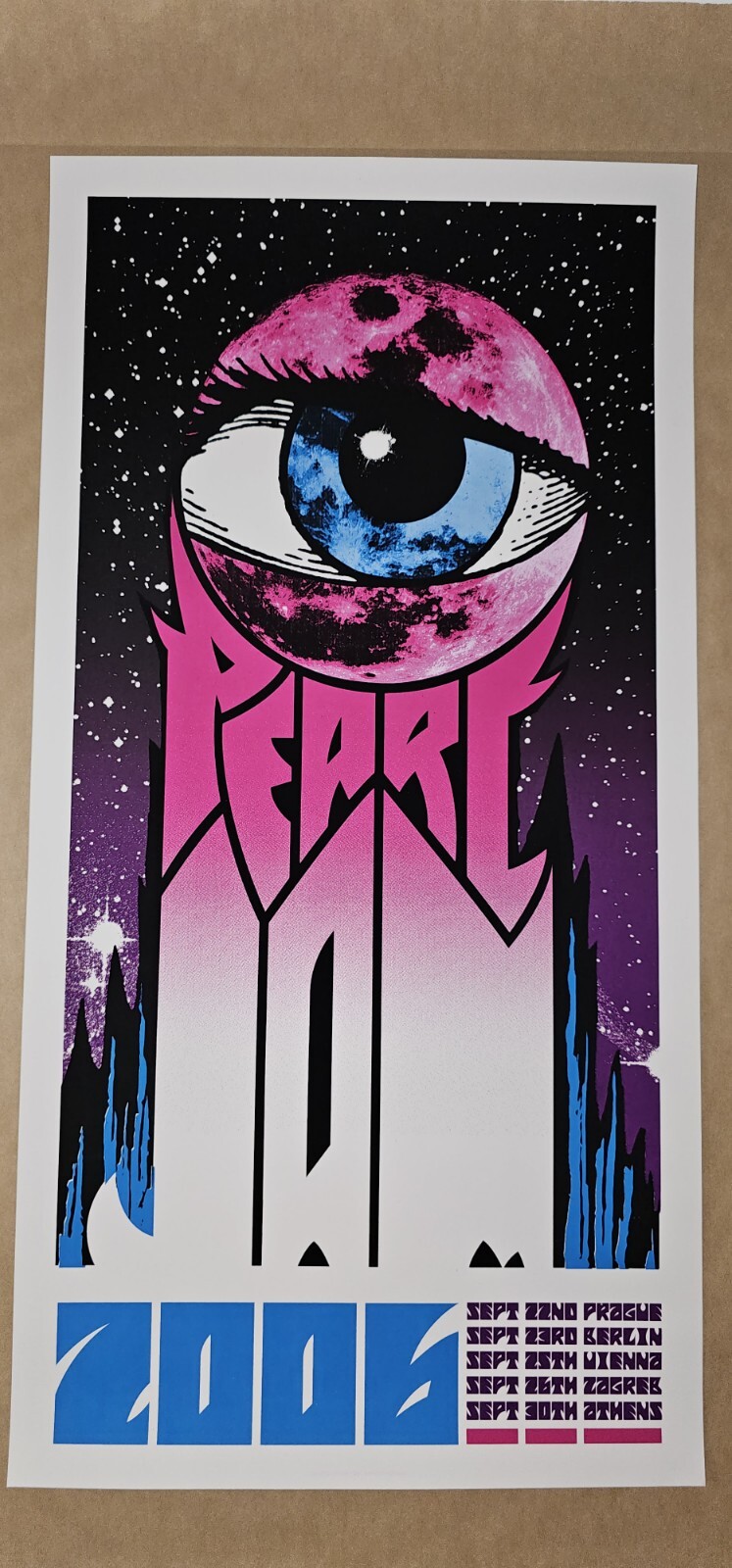 Pearl Jam Official 2006 Europe Tour Brad Klausen Poster Screen Print Vedder