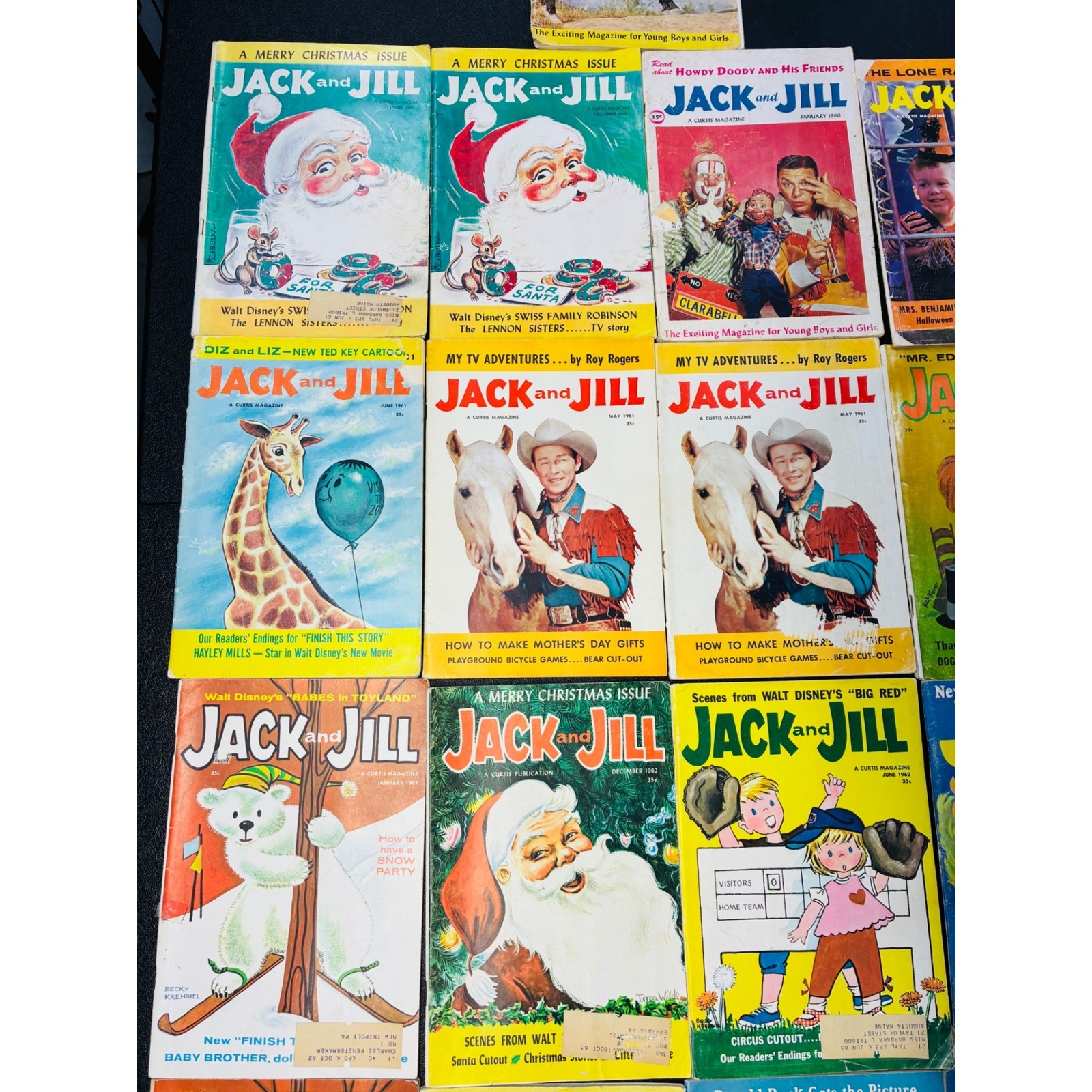 Jack and Jill Magazine Lot 1960-1970 Disney TV Roy Rogers Mr Ed Halloween Xmas