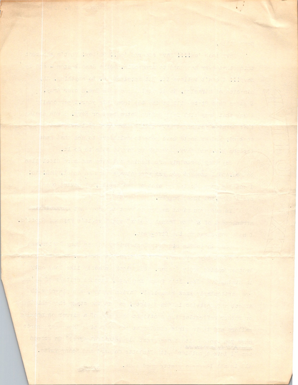 1944 WWII Navy Personal Letter Oliver Odell Deane Typewritten Correspondence