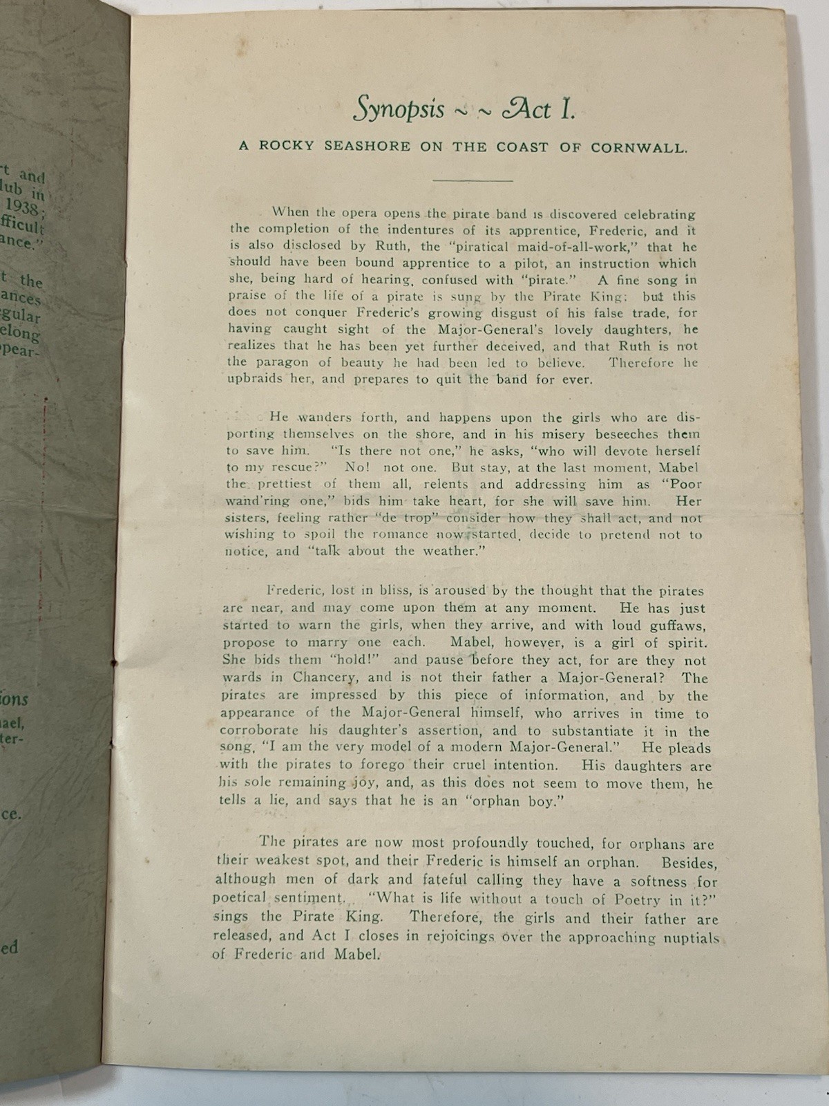Geelong College Australia Glee Club Programme 1940’s Pirates Of Penzance