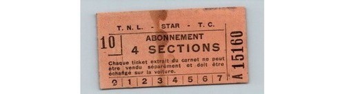 French Tram Ticket Paris Omnibus T.N.L. STAR T.C. 1910s Ephemera, Transport