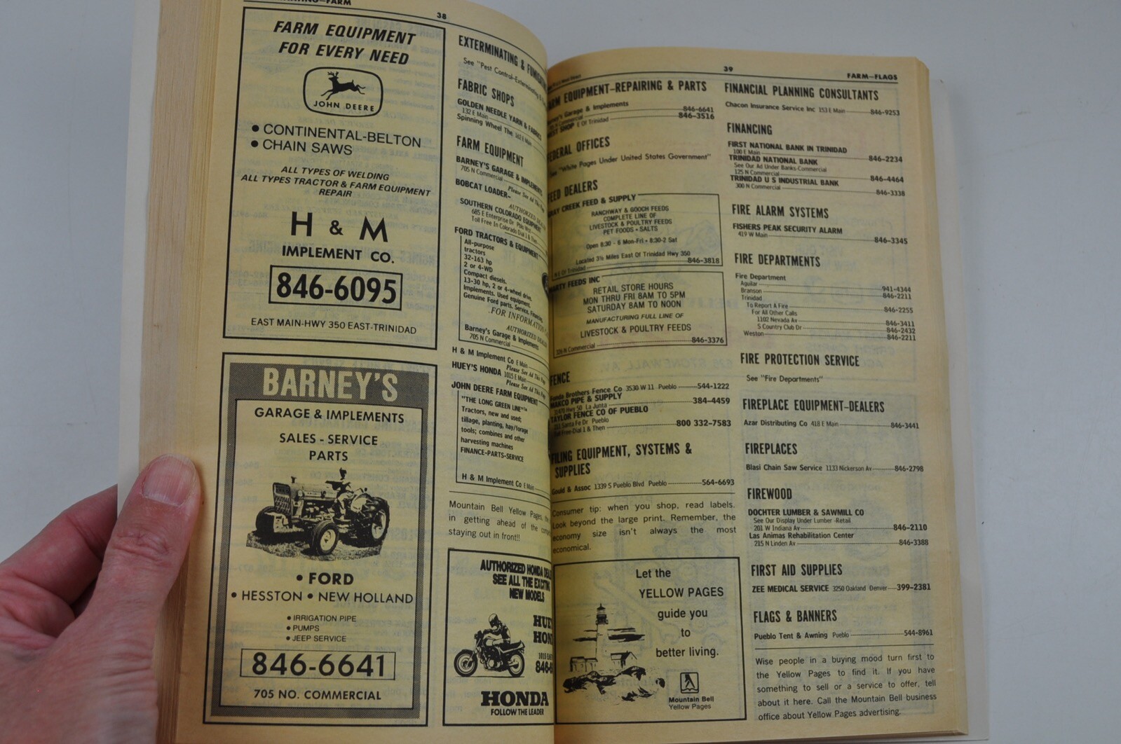 Vintage Phone Book Trinidad Colorado 1984 Mountain Bell Telephone Directory