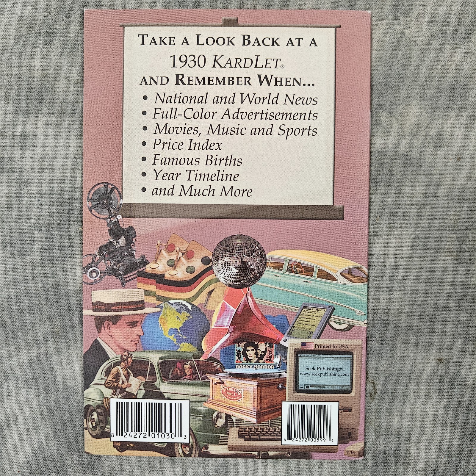 1930 Remember When KardLet Nostalgic Look Back in Time Booklet Seek Pub USA Gift