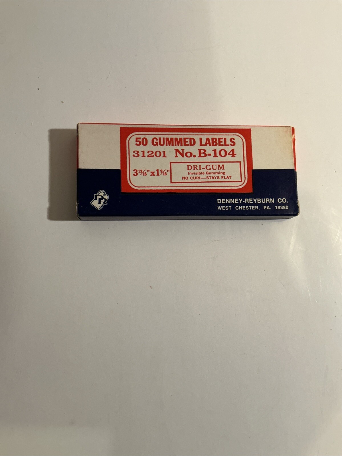 Vintage Gummed Labels 3102 No. B-104 Dri Gummed In Box