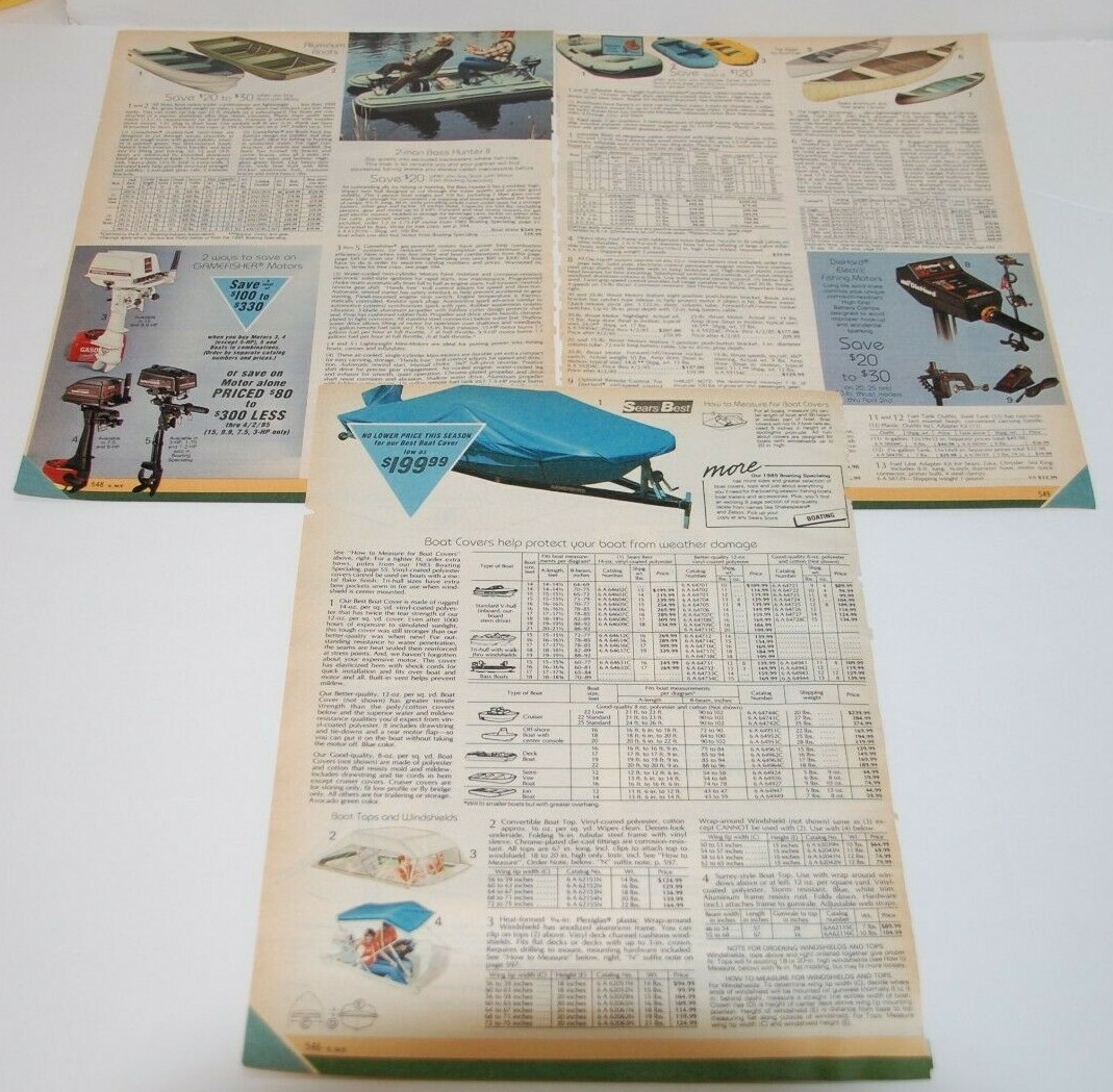 Lot Vintage 80s Catalog Gamefisher Boats Motors Ads Clippings Photo Clippings 4