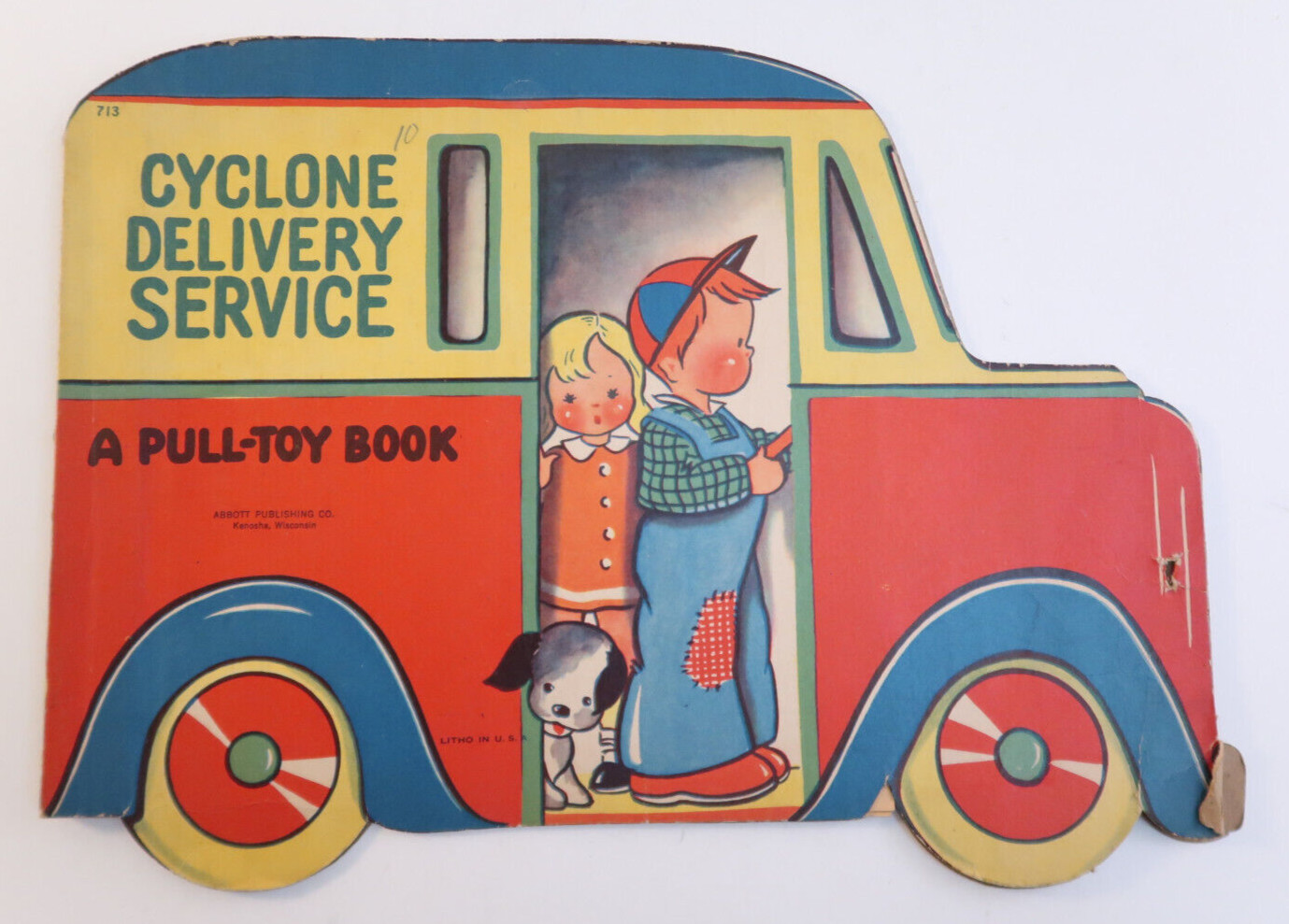 Cyclone Delivery Service A Pull Toy Book Abbott Publishing #713 Vintage Item