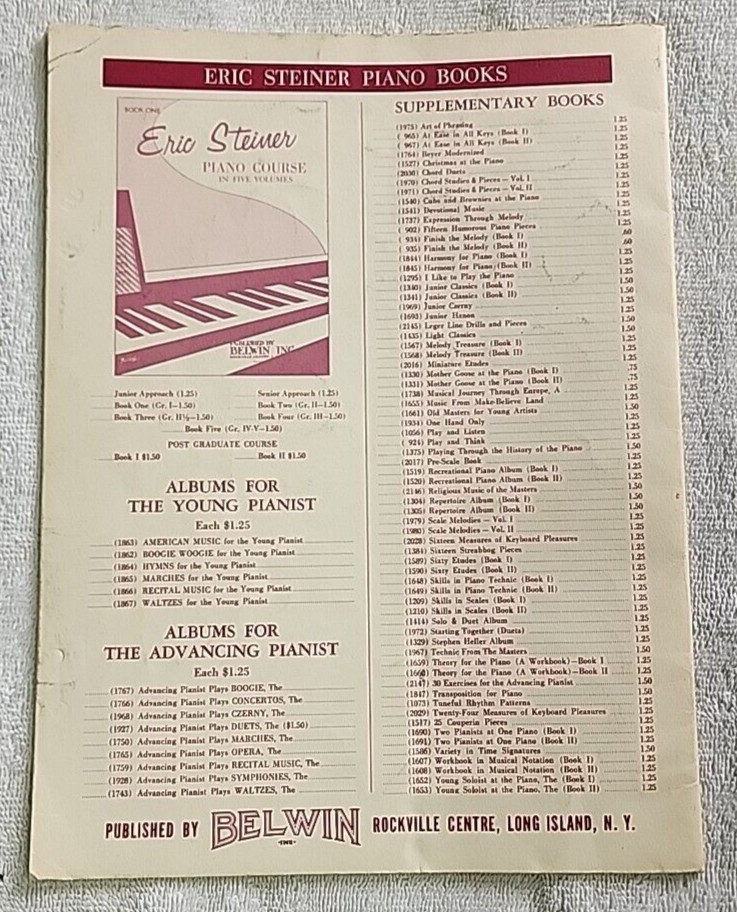 Theory For Piano Book Two by Eric Steiner